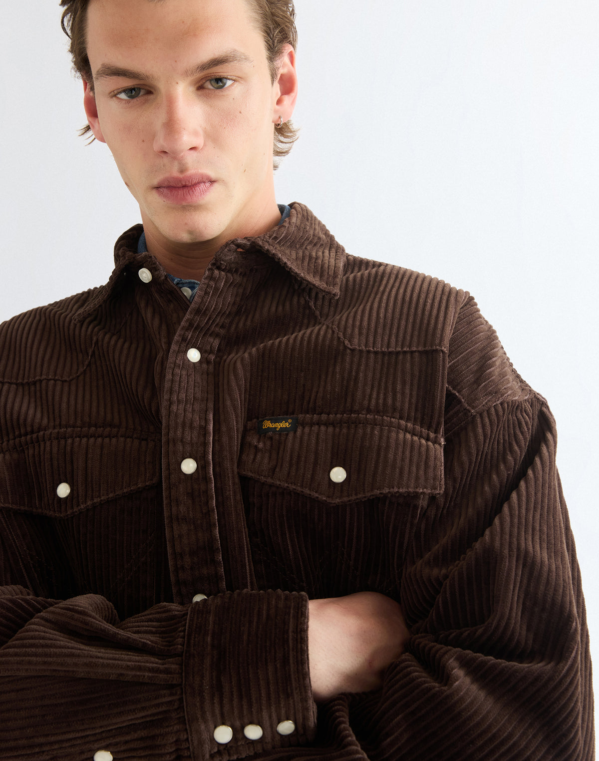 Langarmhemd Western in Coffee Hemden Wrangler