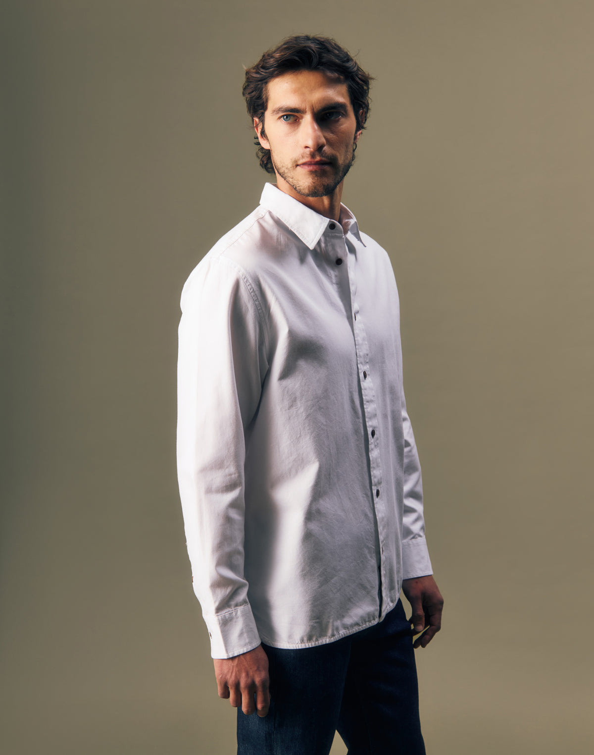 Langarmhemd Oxford Button Up in Bright White Hemden Lee