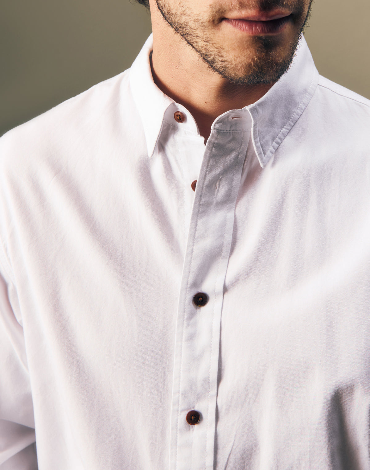 Langarmhemd Oxford Button Up in Bright White Hemden Lee