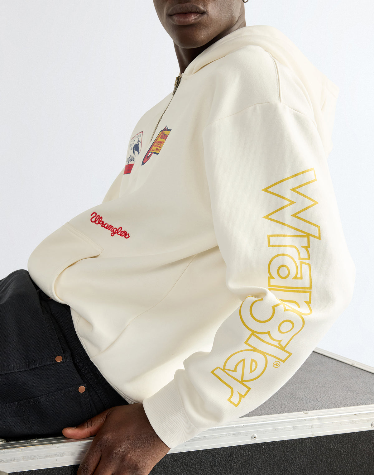 Kapuzenpullover Graphic Zip in Bright White Kapuzenpullover Wrangler