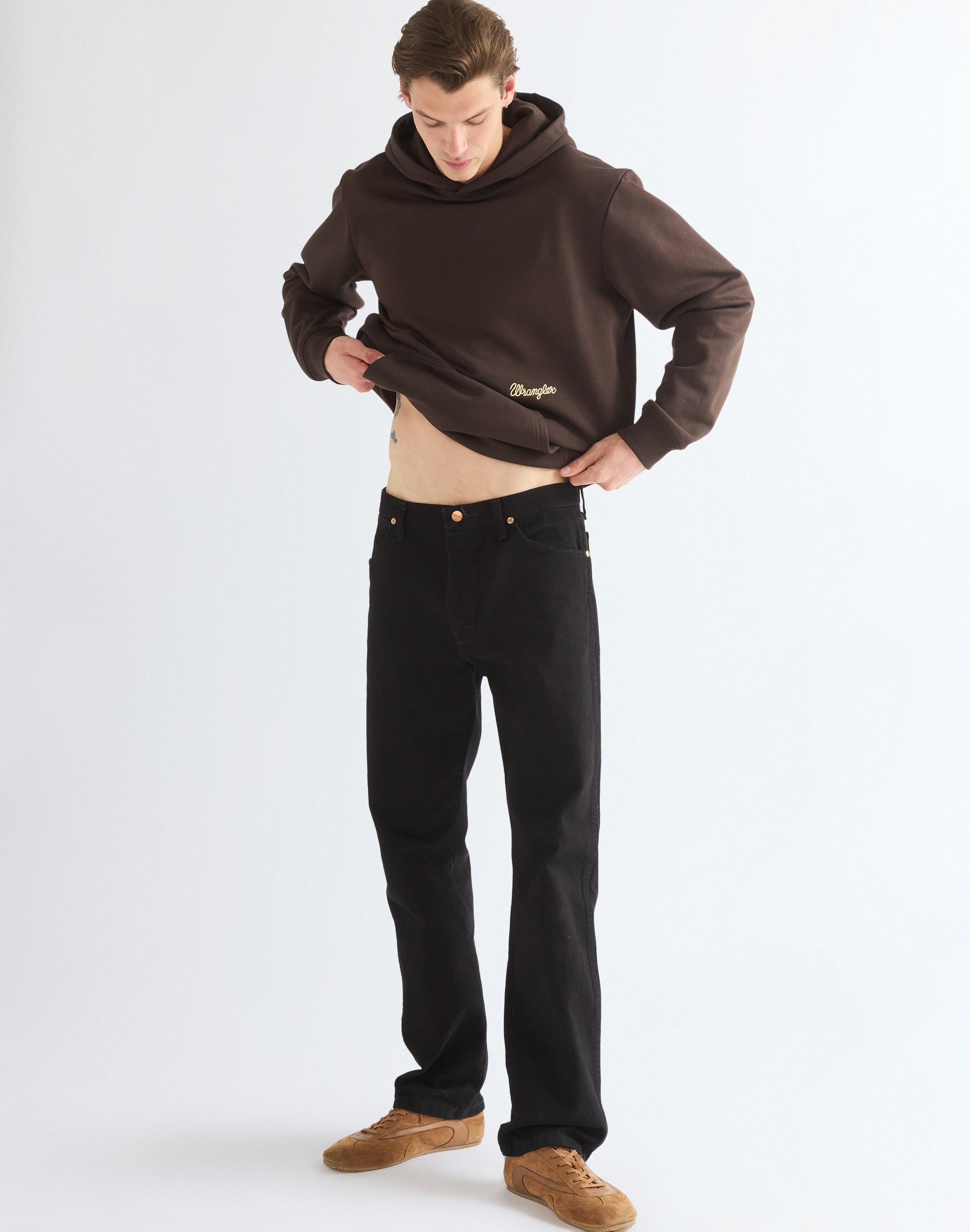 Kapuzenpullover Embroidery in Chocolate Torte Kapuzenpullover Wrangler