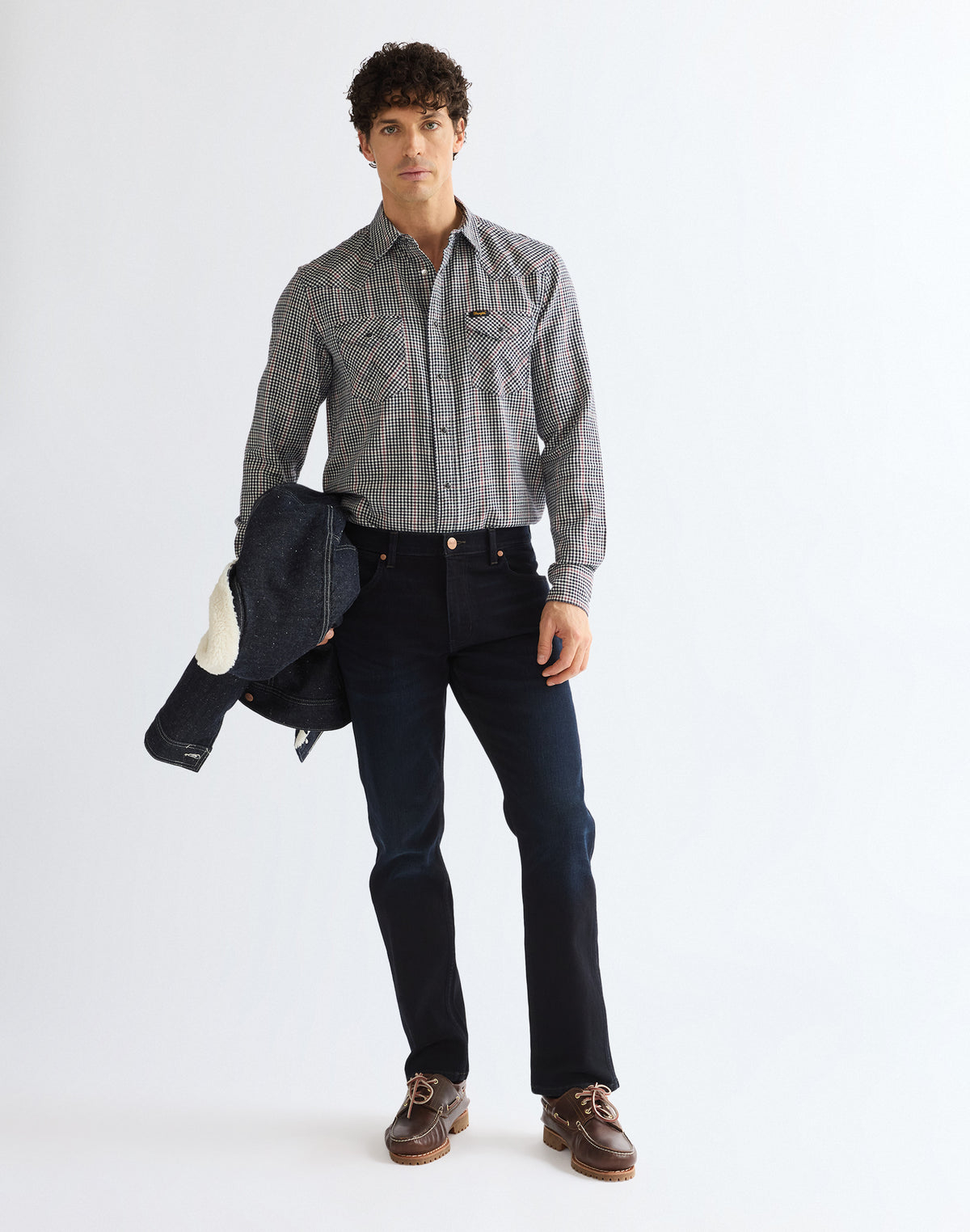Langarmhemd Western in Red Indigo Hemden Wrangler