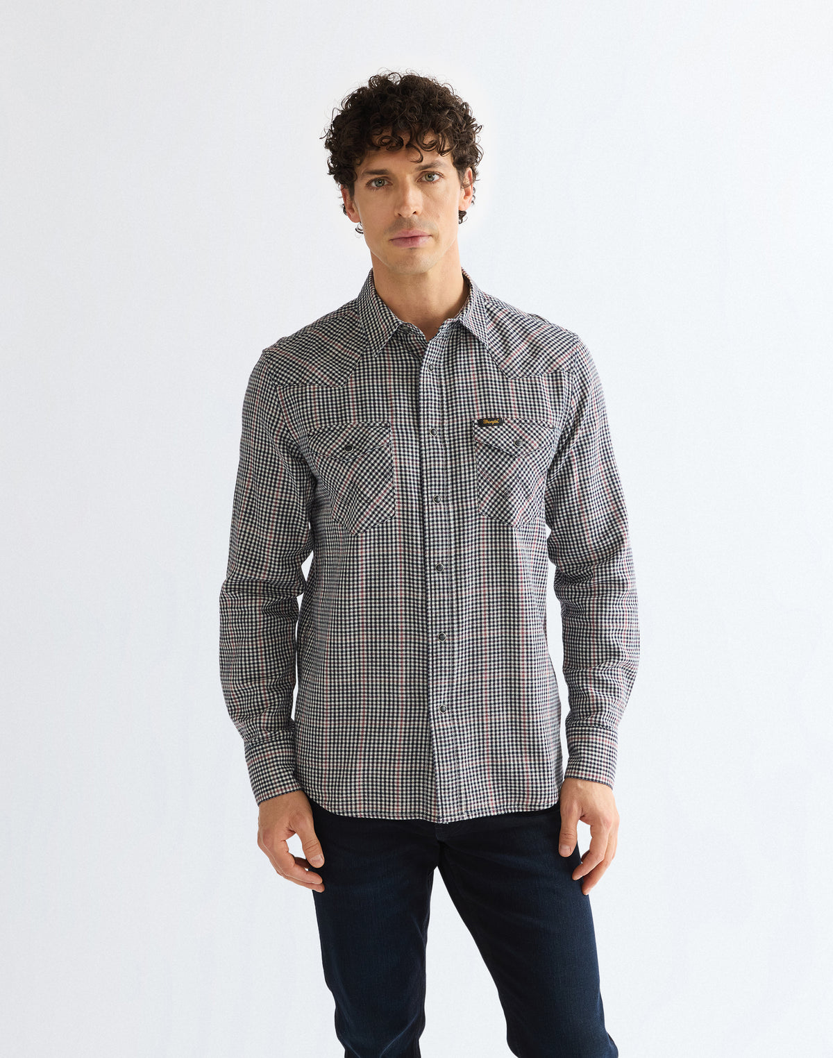 Langarmhemd Western in Red Indigo Hemden Wrangler