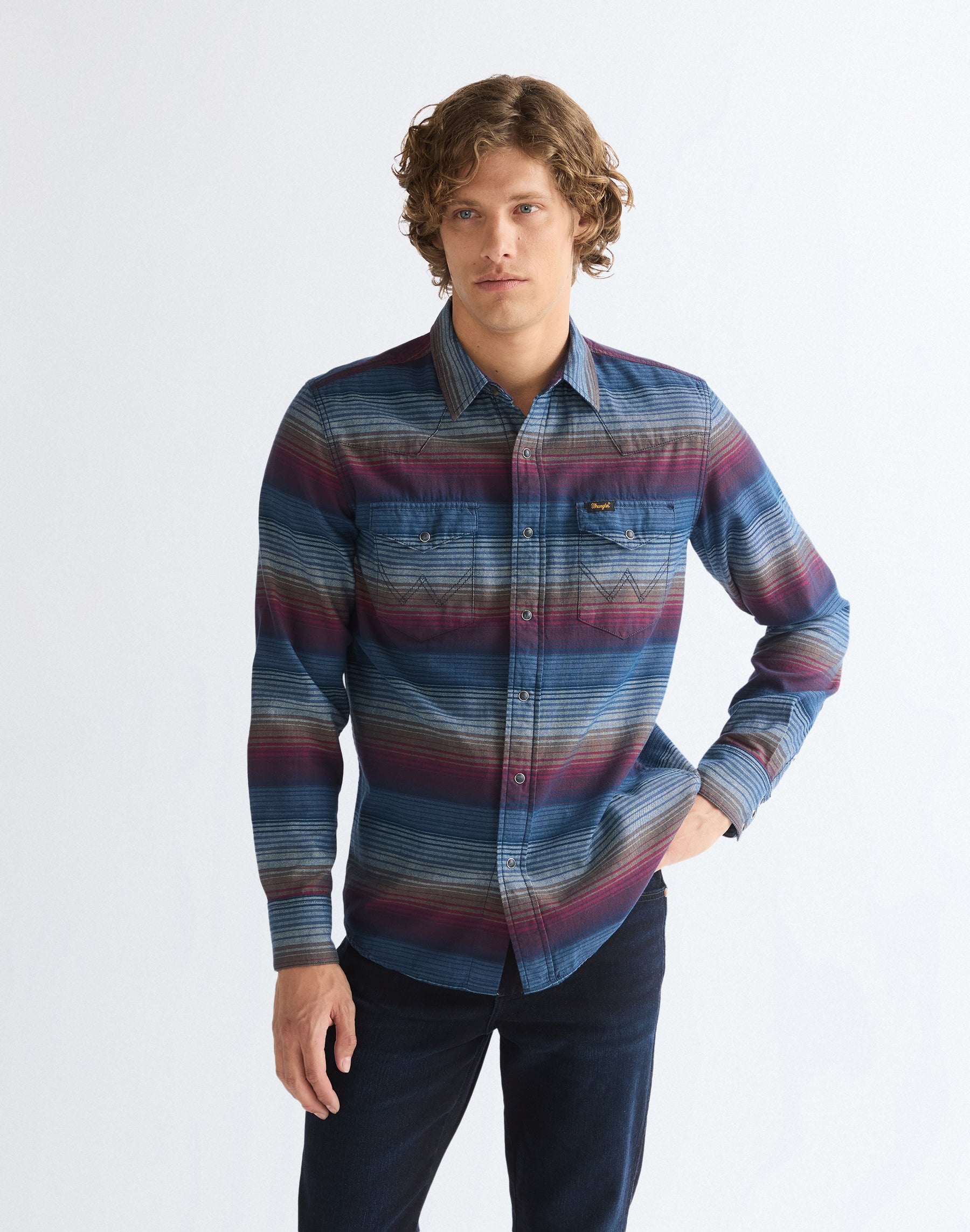 Langarmhemd Western in Dark Americana Hemden Wrangler