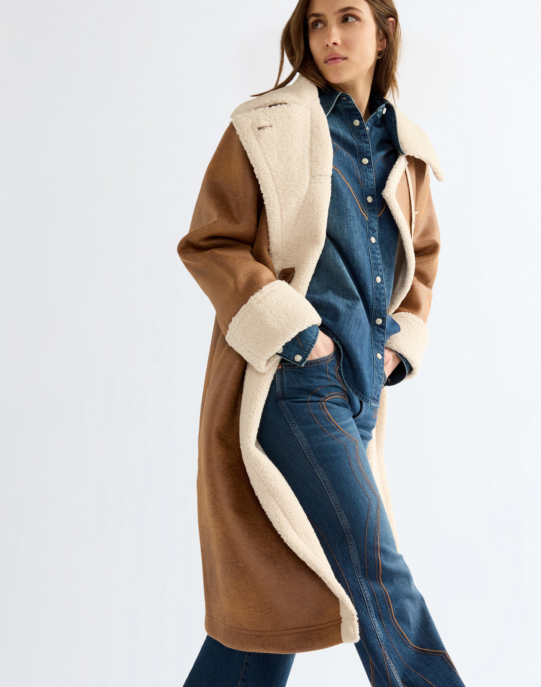 Wintermantel Wrange in Medium Brown Jacken Wrangler