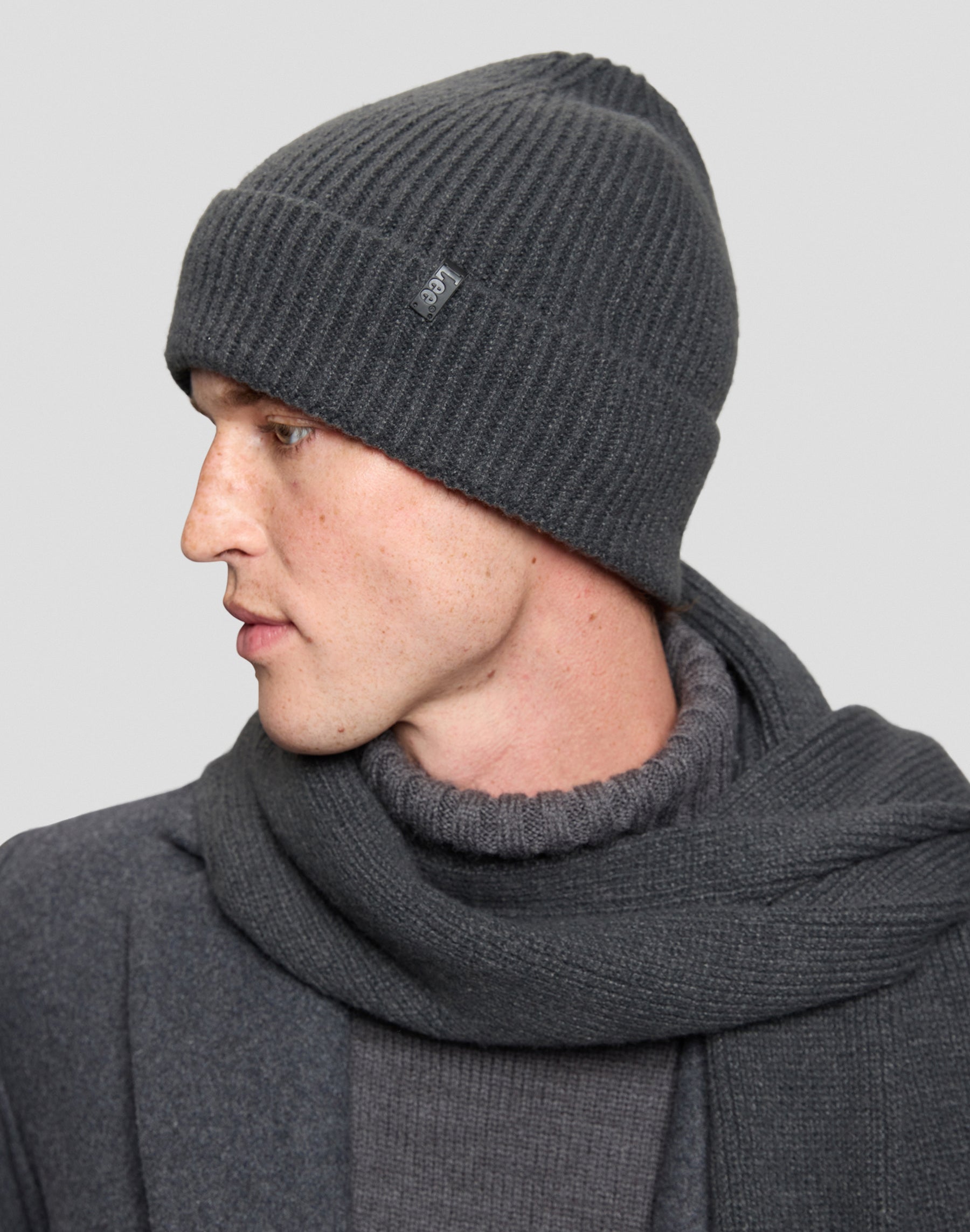 Mütze & Schal Set Xmas Pack in Gray Pinstripe Schals Lee