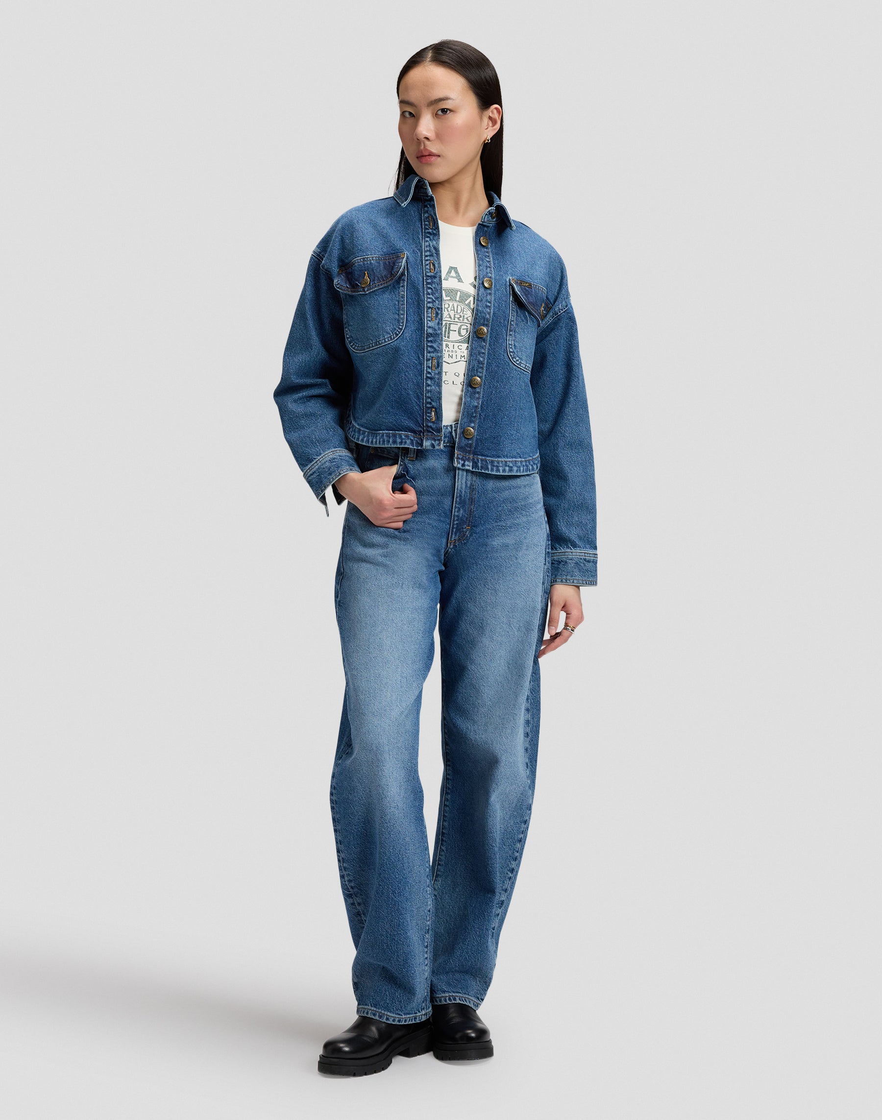 Hemd Flap Pocket in Vintage Blues Hemden Lee