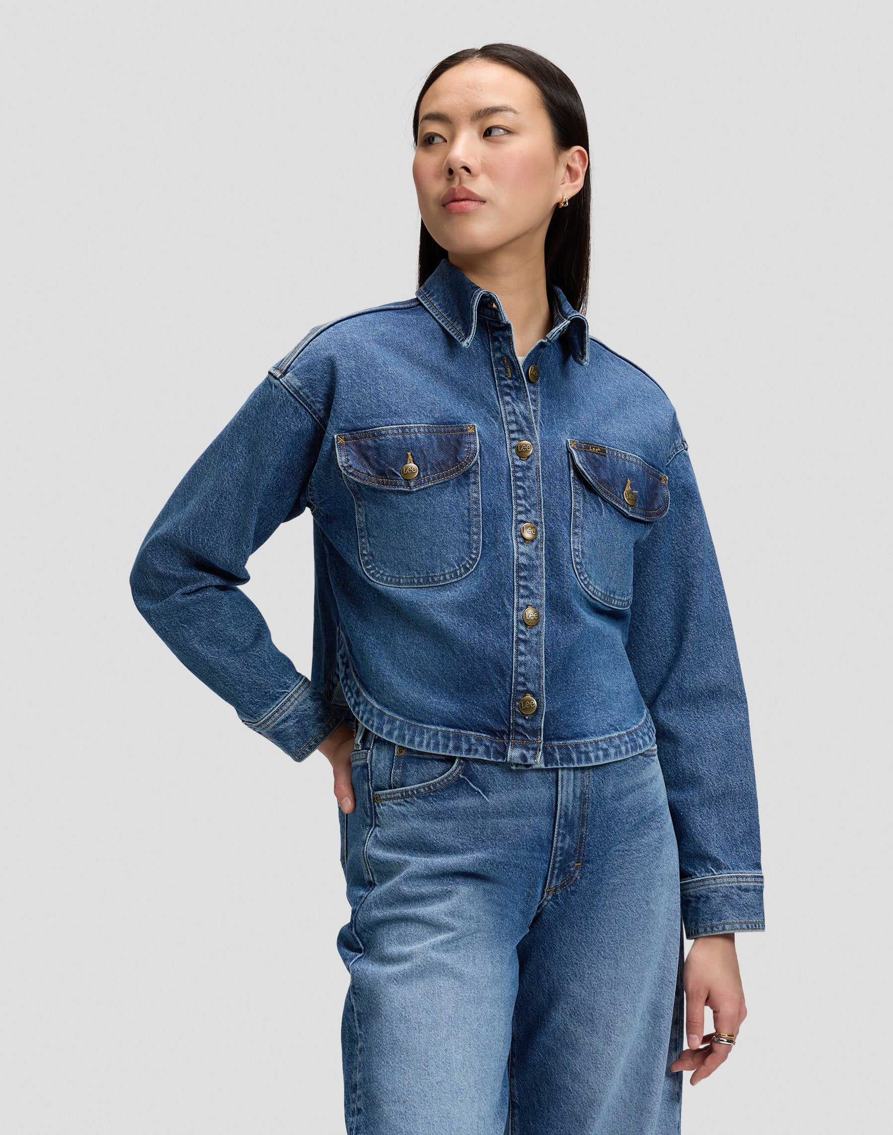 Hemd Flap Pocket in Vintage Blues Hemden Lee