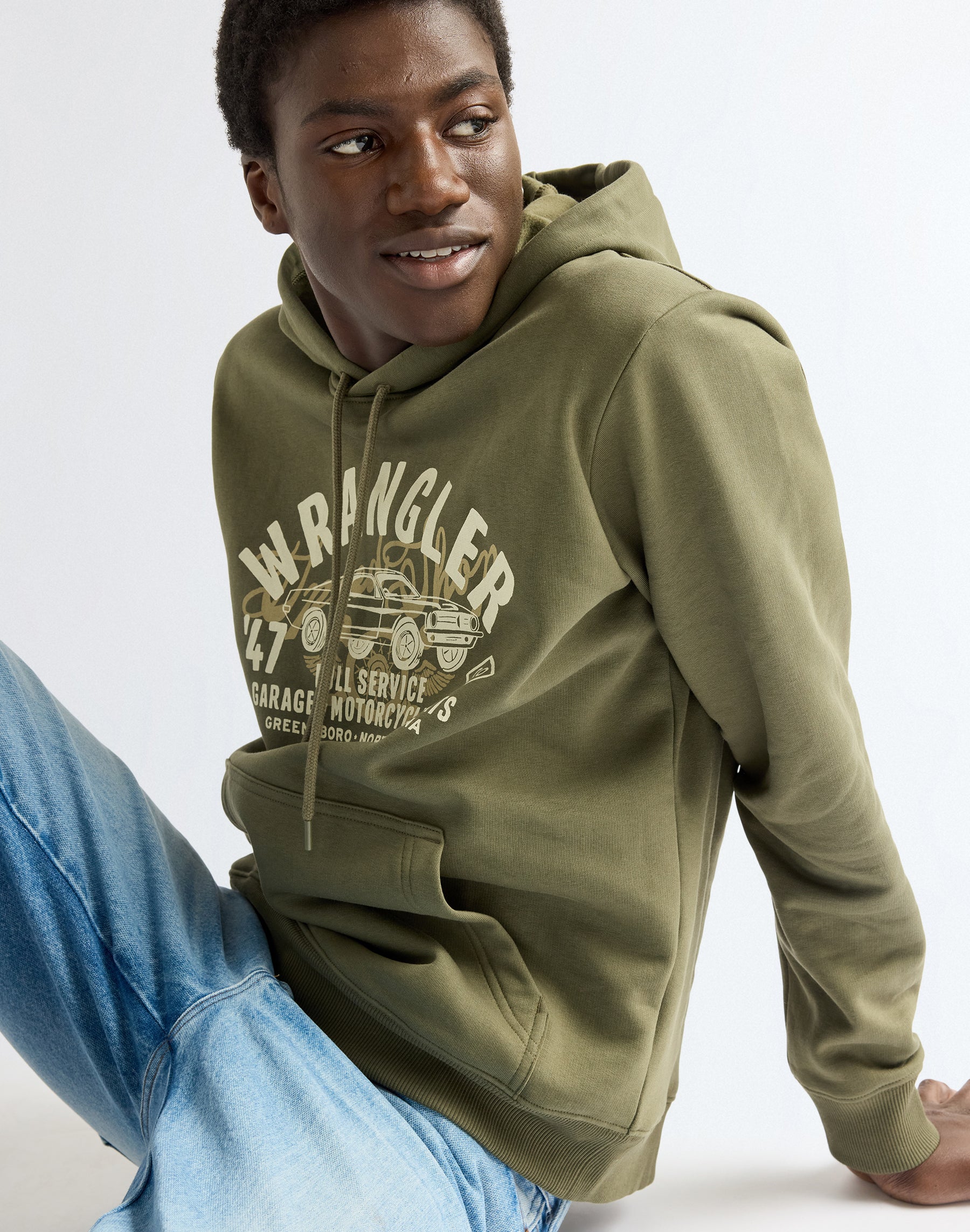 Kapuzenpullover Americana in Olive Night Kapuzenpullover Wrangler