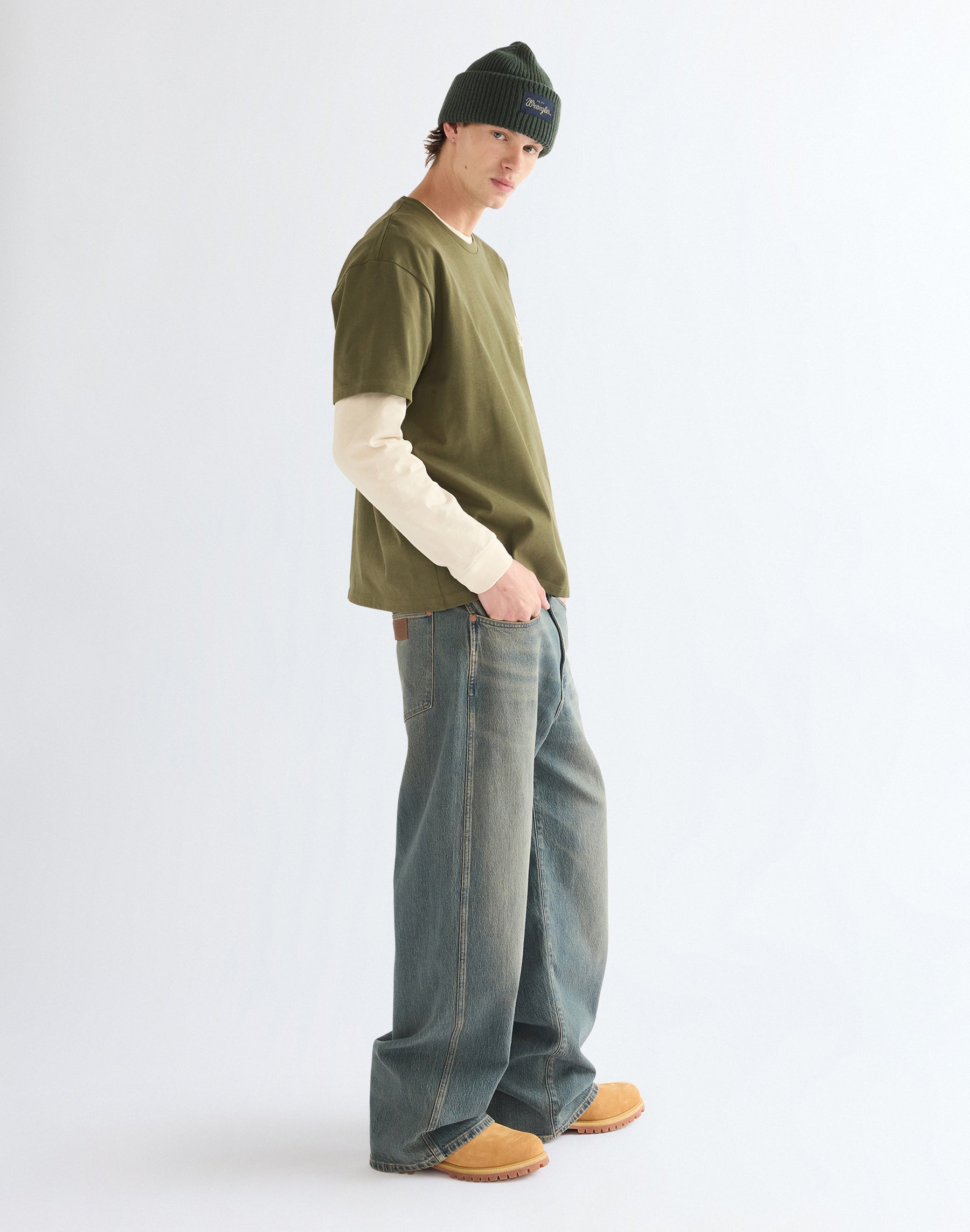 Mütze Ribbed Wool in Green Mützen Wrangler
