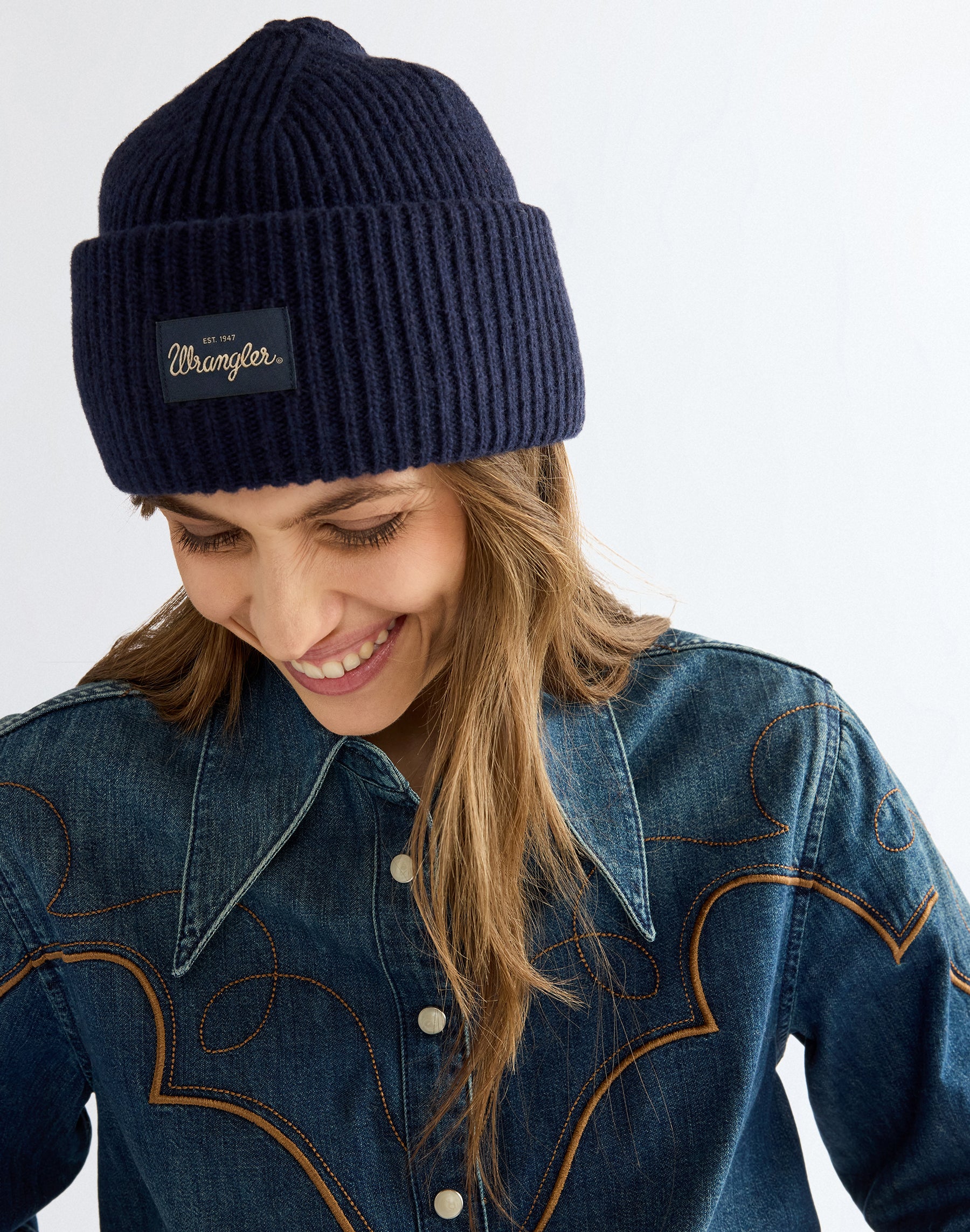 Mütze Ribbed Wool in Navy Mützen Wrangler