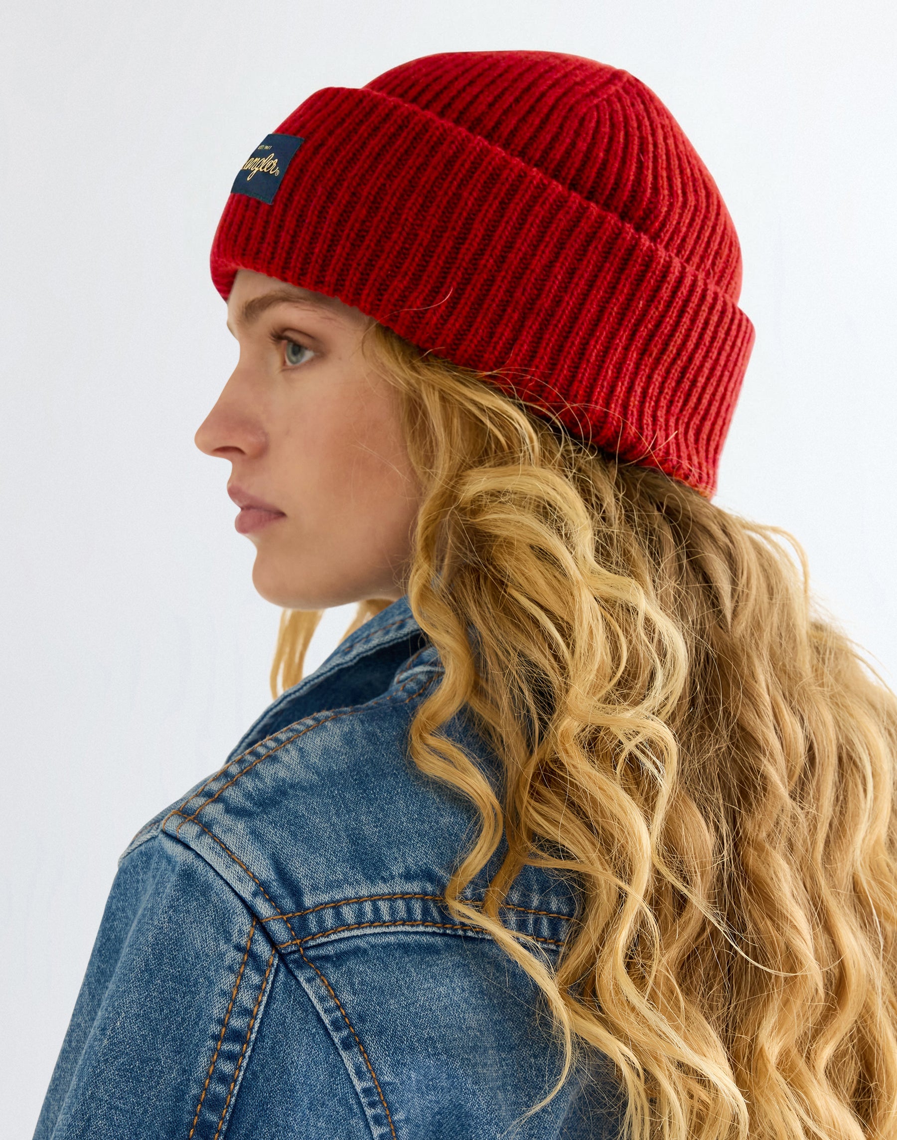 Mütze Ribbed Wool in Red Mützen Wrangler