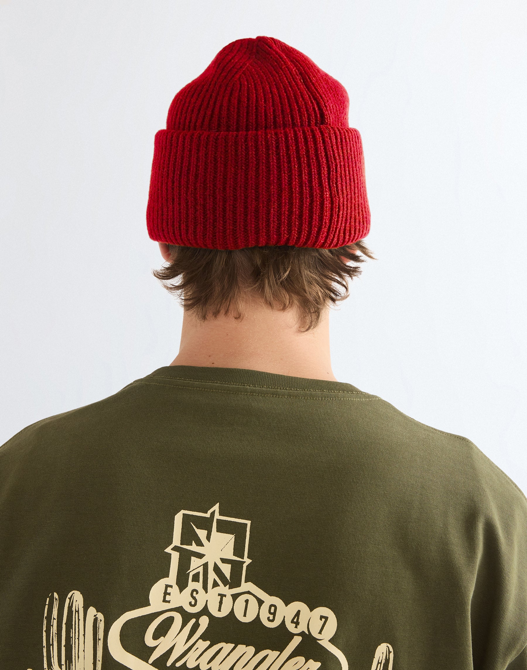 Mütze Ribbed Wool in Red Mützen Wrangler