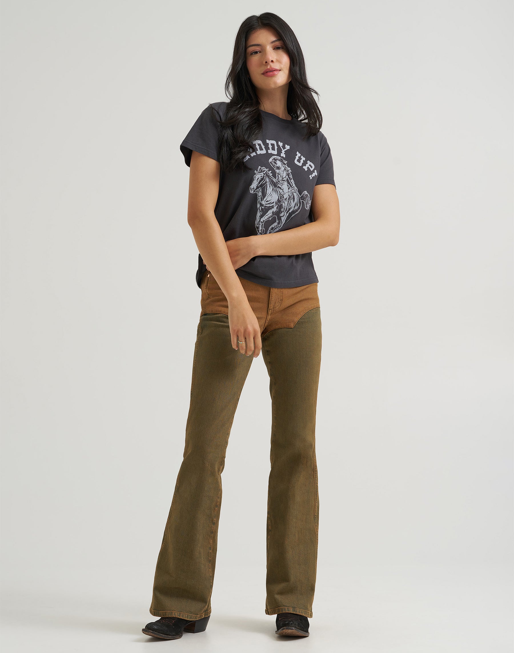 T-Shirt Giddy Up in Black T-Shirts Wrangler