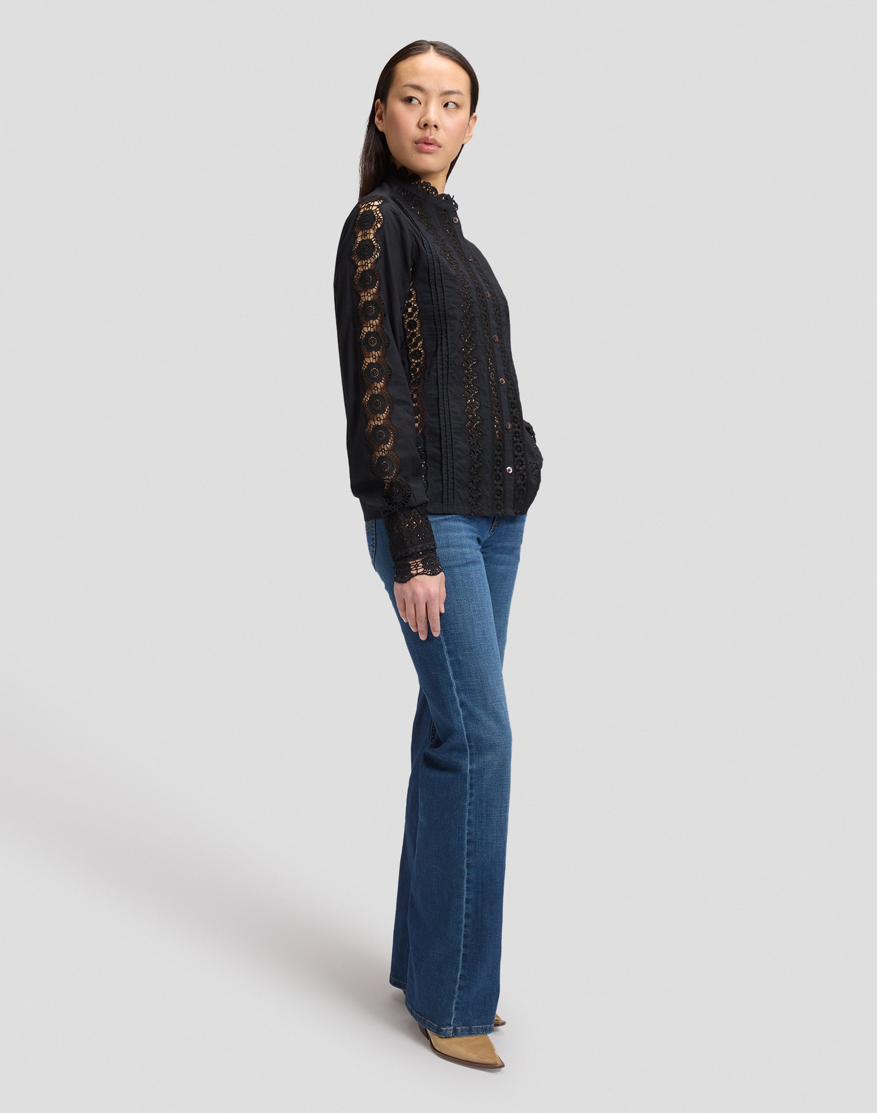 Bluse Bohemian in Black Hemden Lee
