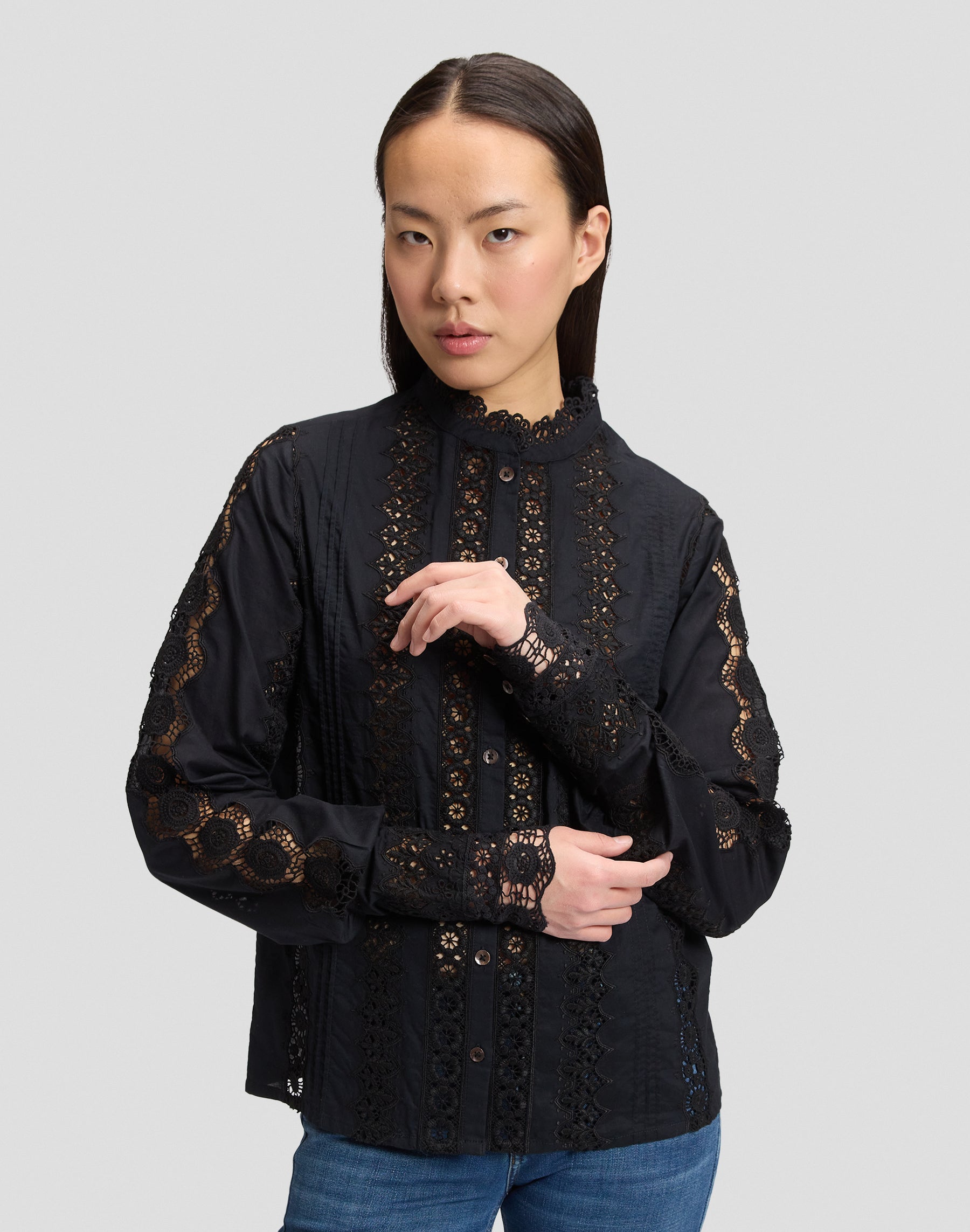 Bluse Bohemian in Black Hemden Lee