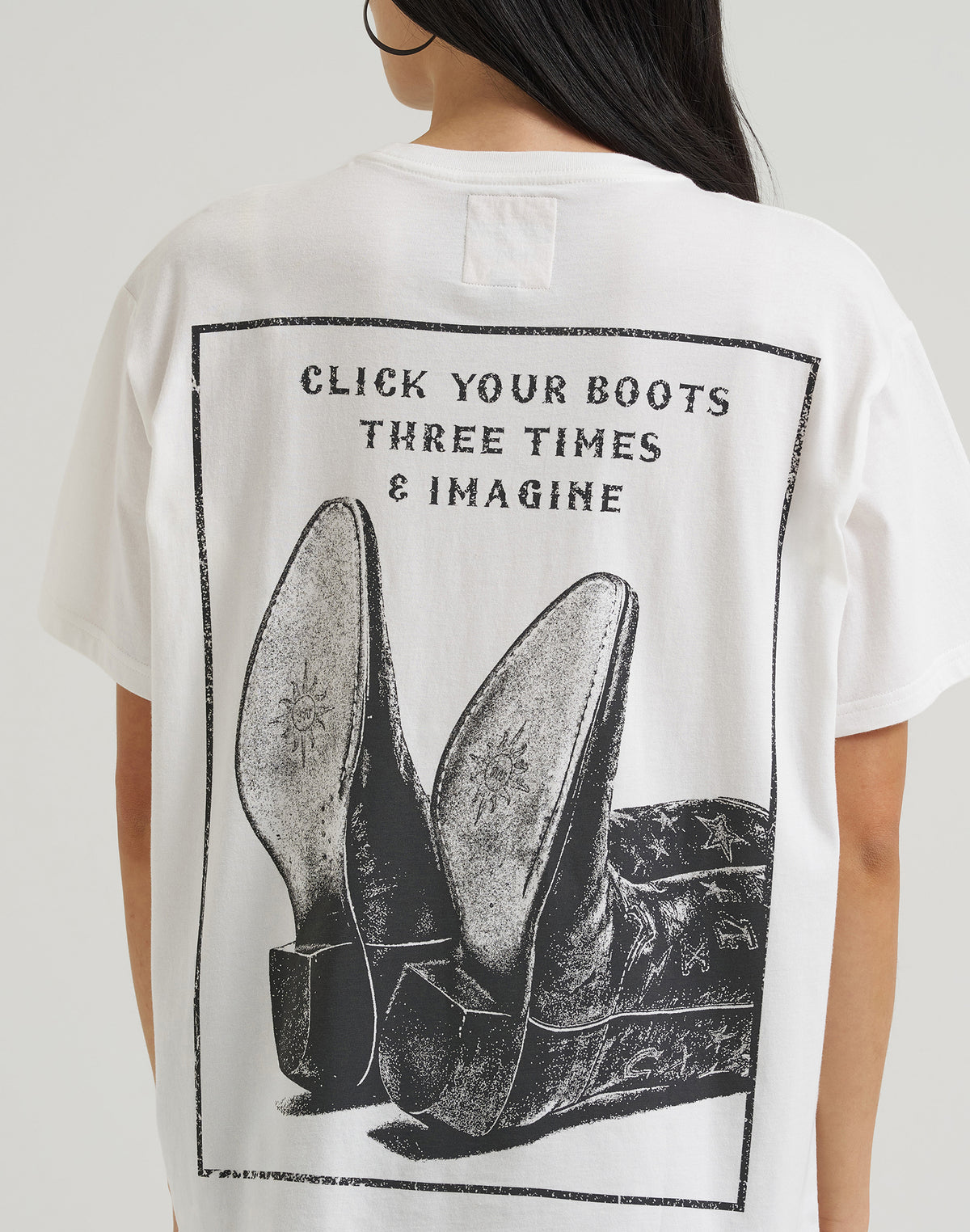 T-Shirt Click Your Boots in Winter White T-Shirts Wrangler