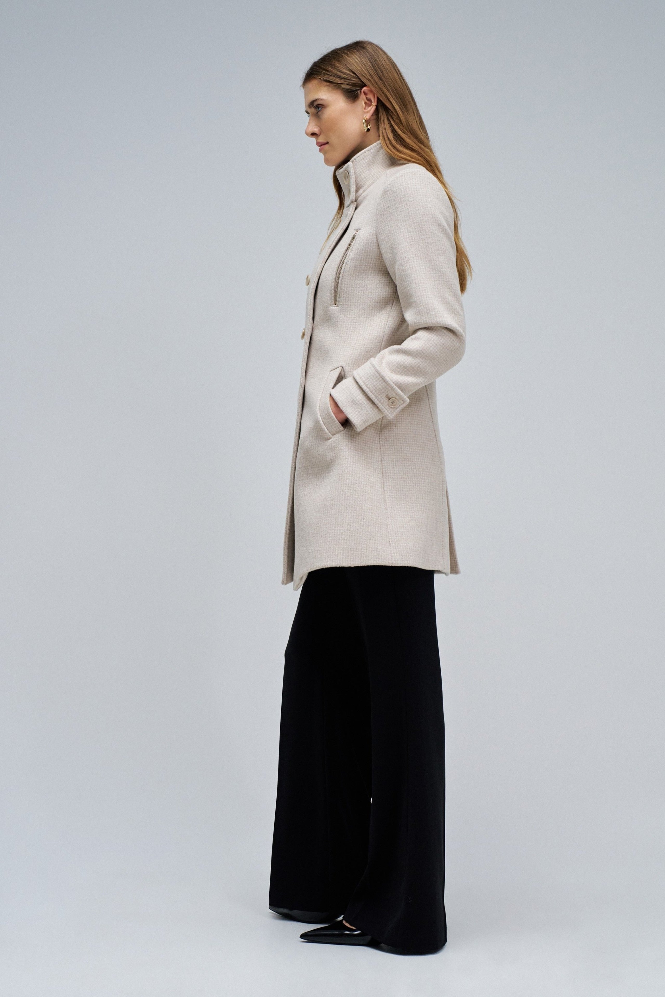 Grace Long Woolen Coat in Light Beige V1 Jacken Salsa Jeans