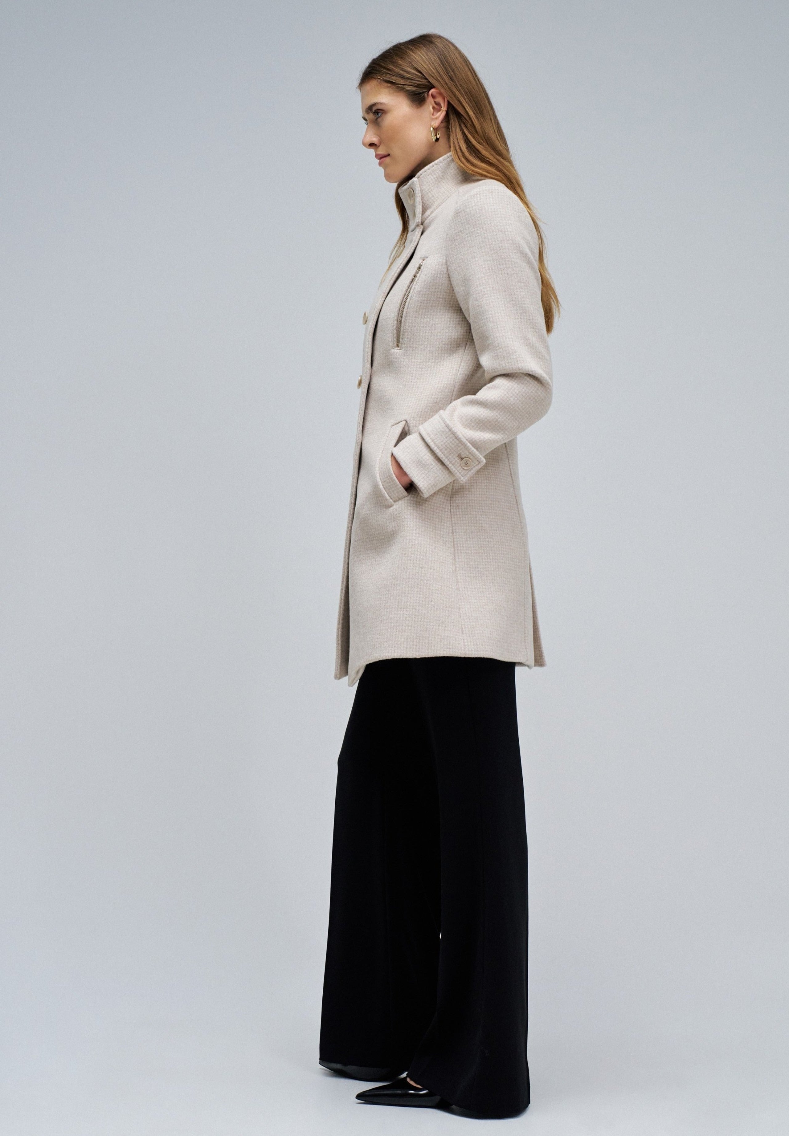 Grace Long Woolen Coat in Light Beige V1 Jacken Salsa Jeans