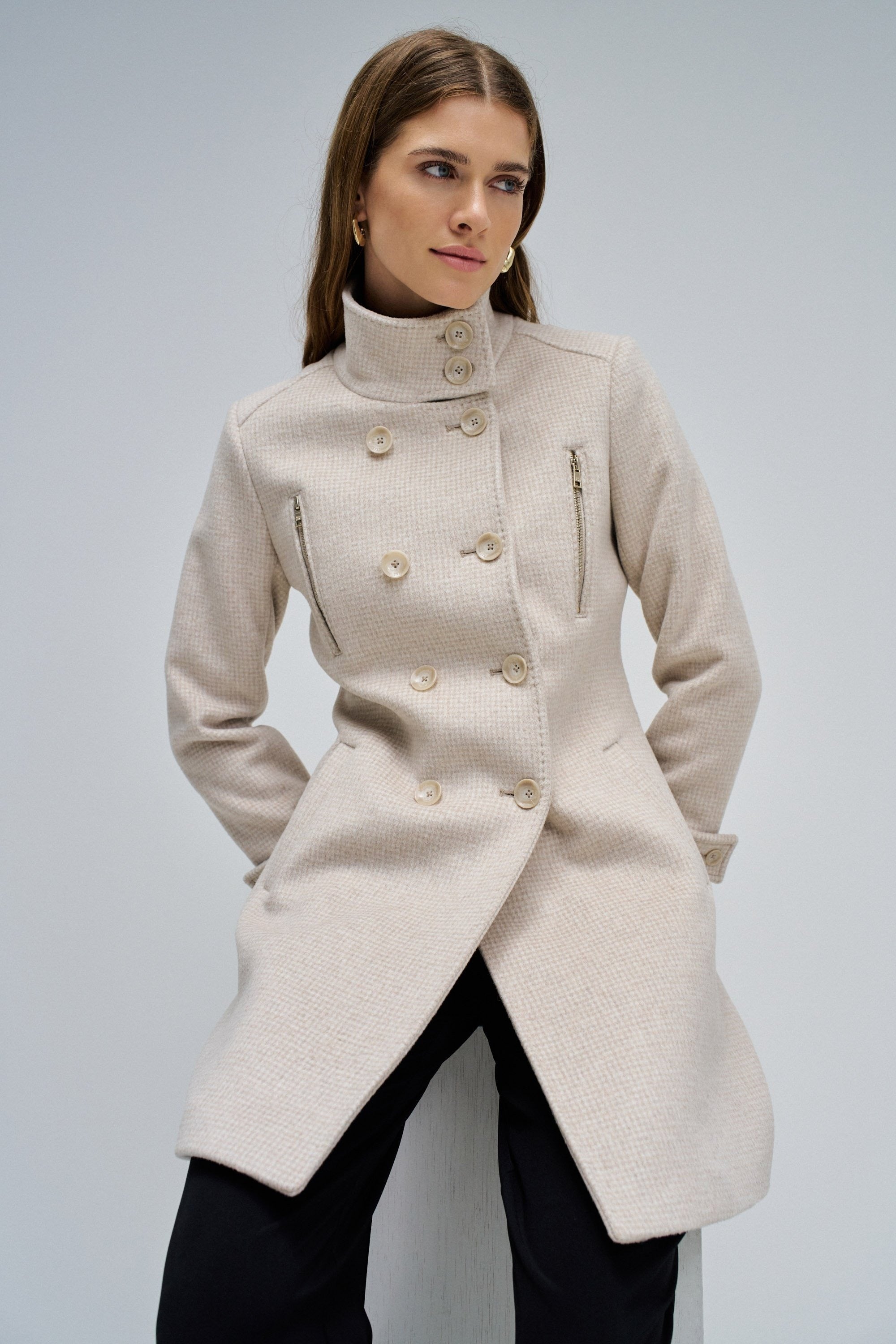 Grace Long Woolen Coat in Light Beige V1 Jacken Salsa Jeans