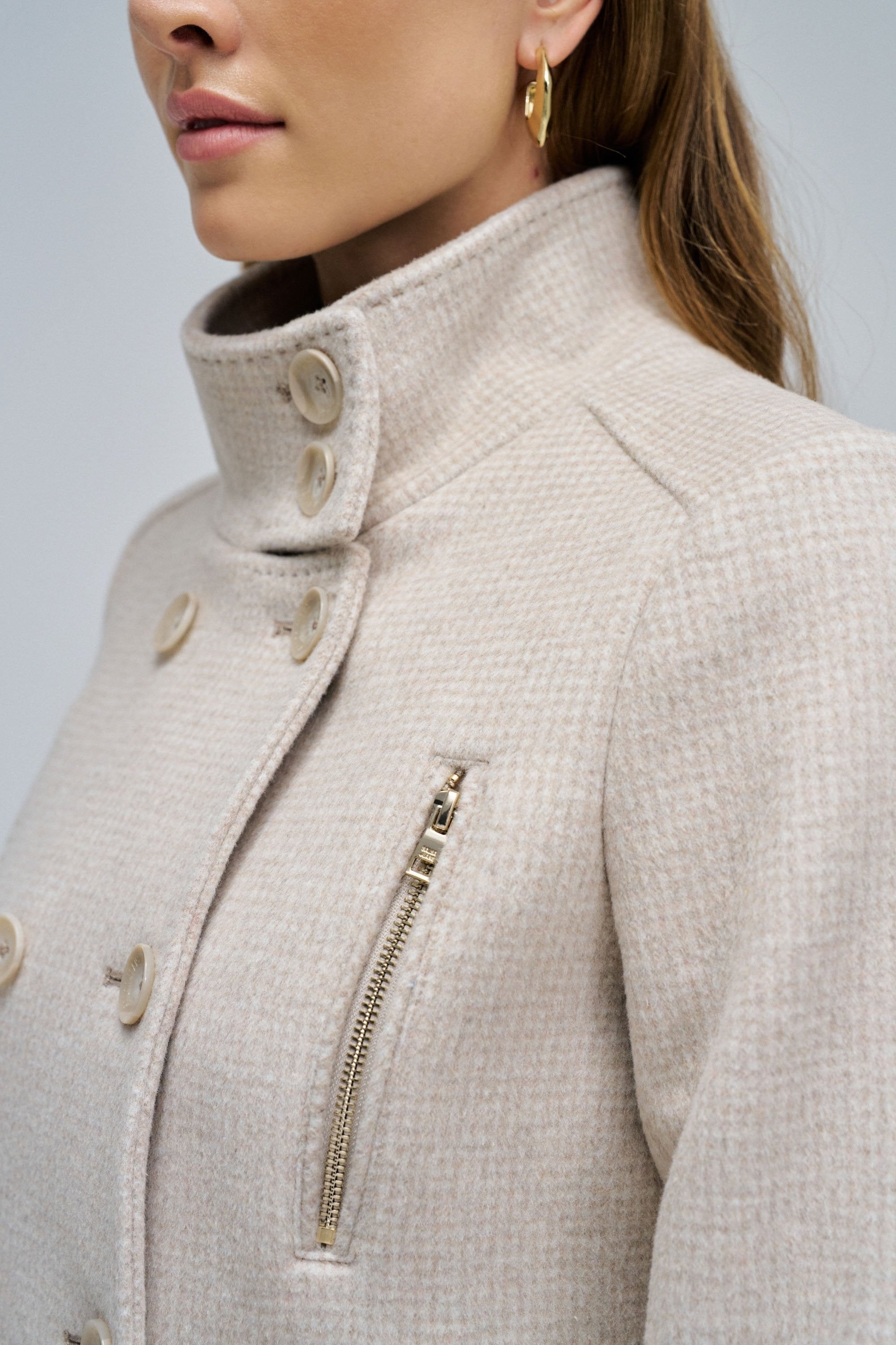 Grace Long Woolen Coat in Light Beige V1 Jacken Salsa Jeans