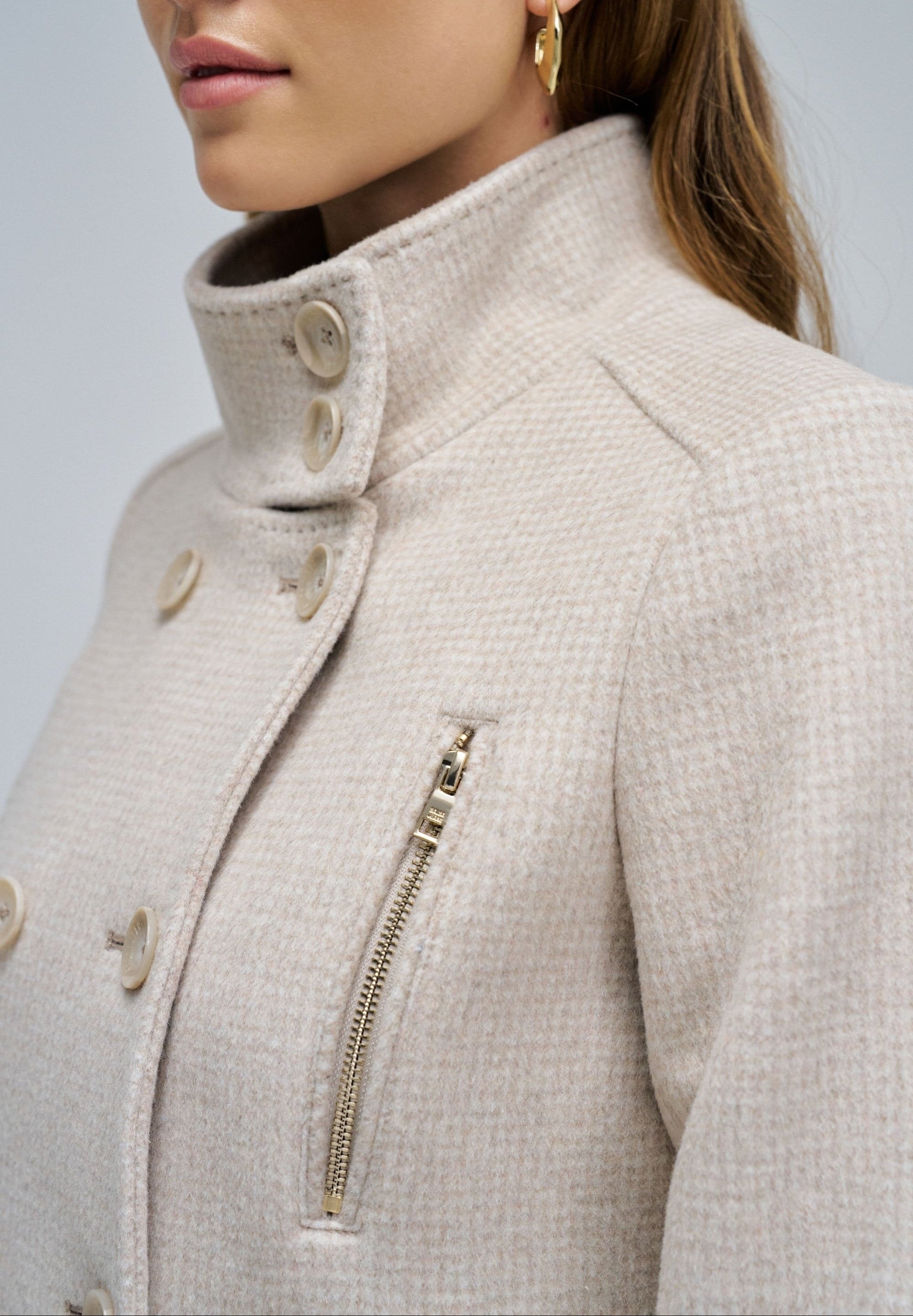 Grace Long Woolen Coat in Light Beige V1 Jacken Salsa Jeans