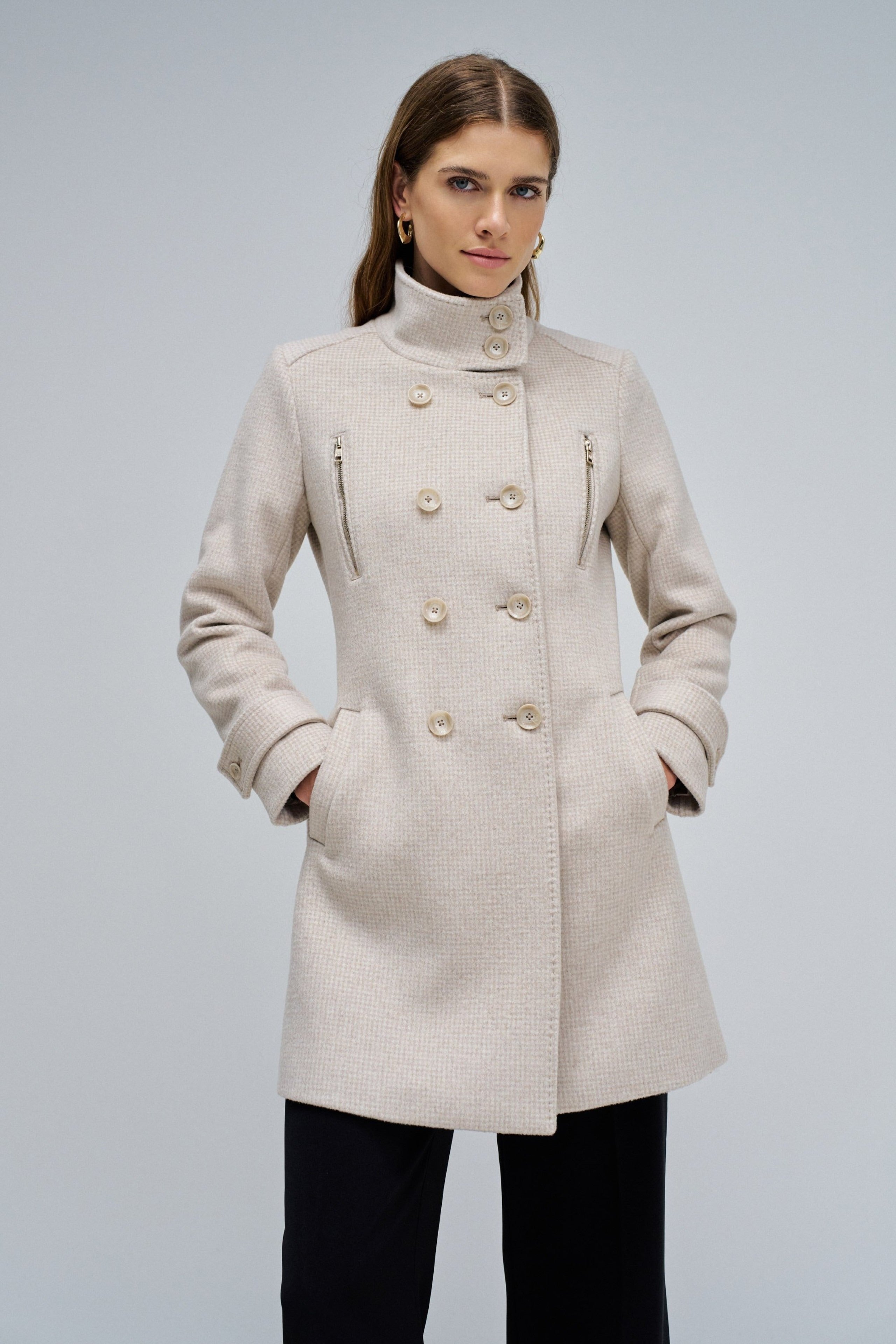 Grace Long Woolen Coat in Light Beige V1 Jacken Salsa Jeans