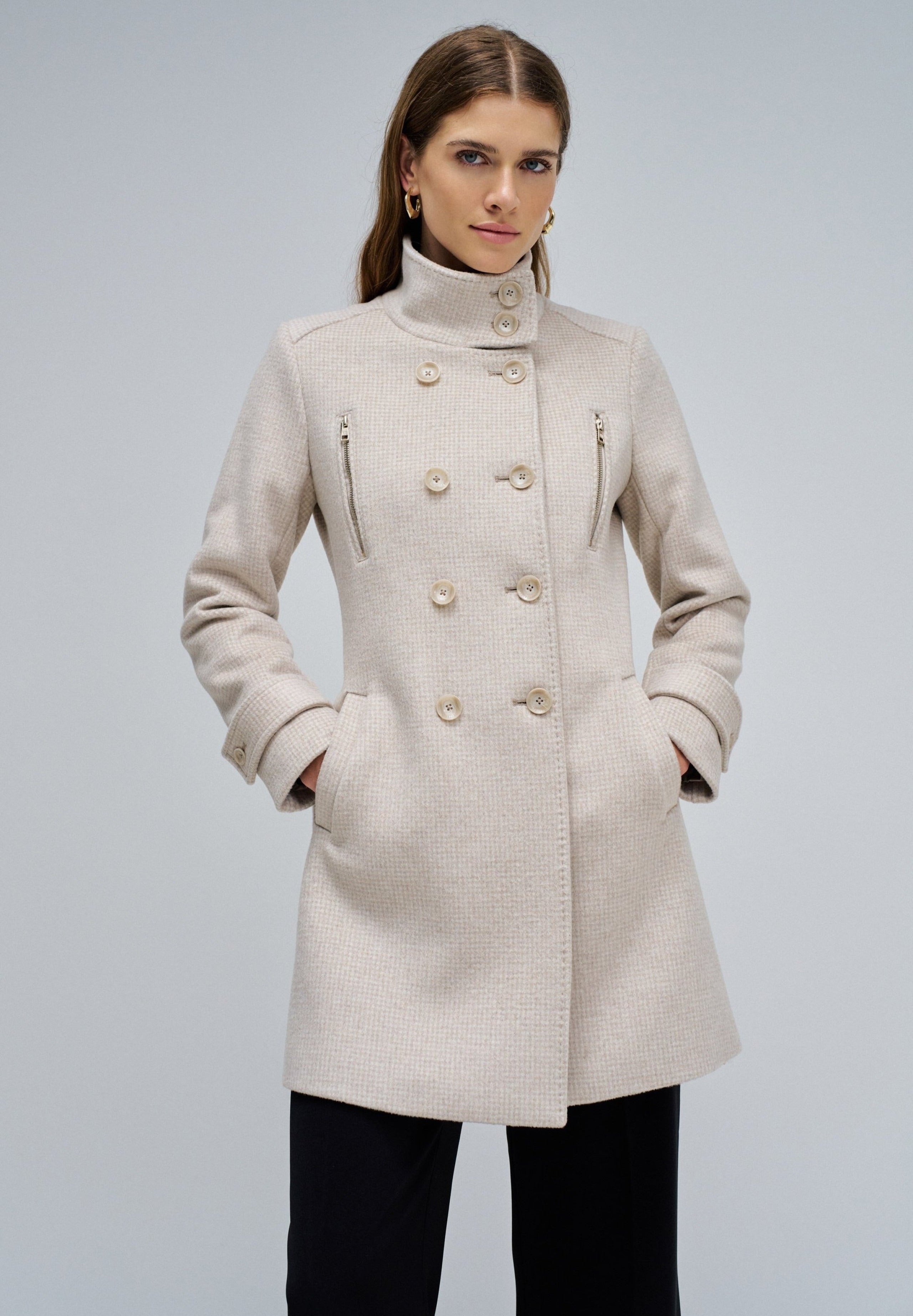 Grace Long Woolen Coat in Light Beige V1 Jacken Salsa Jeans