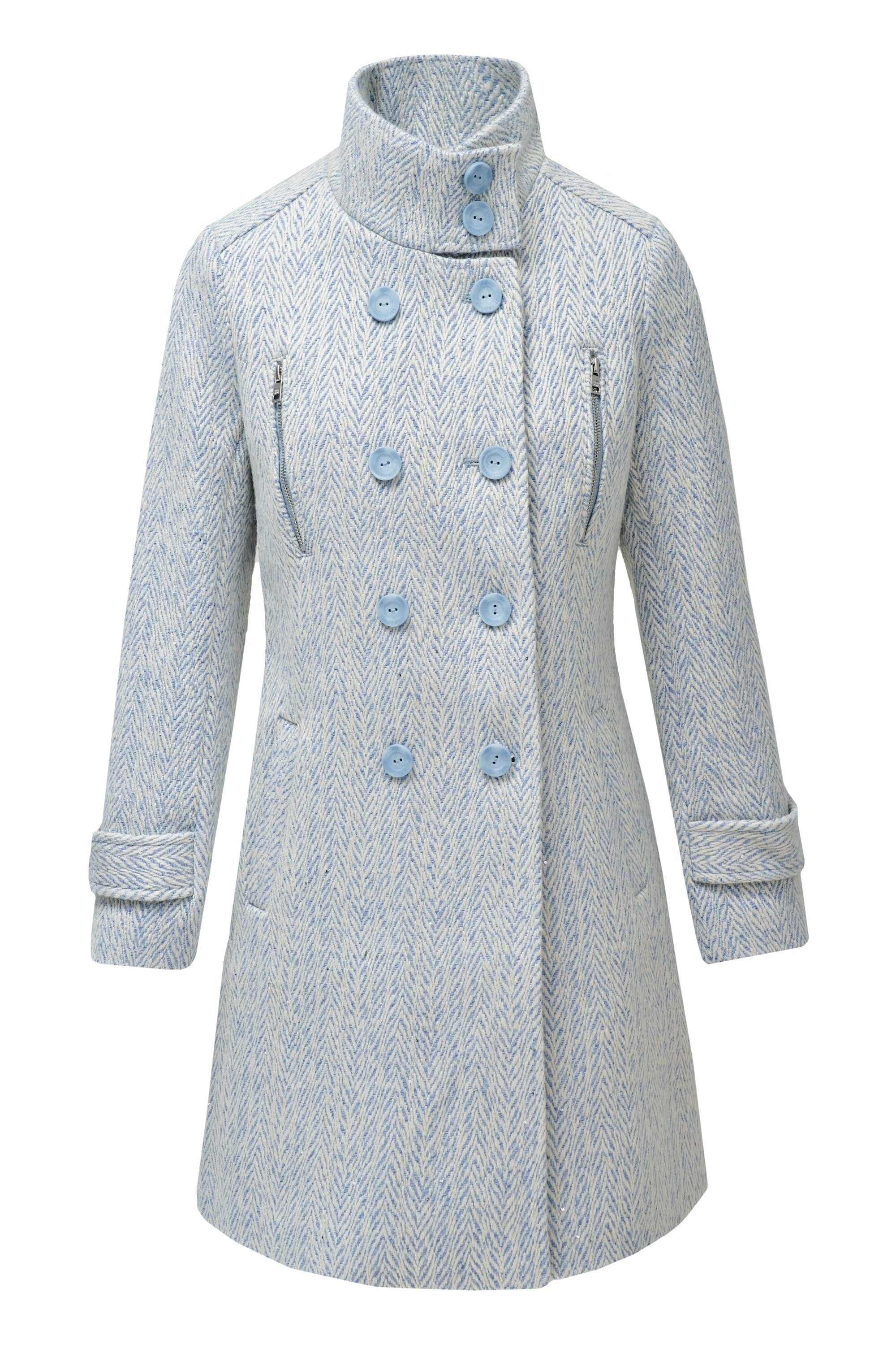 Grace Long Woolen Coat in Light Blue V1 Jacken Salsa Jeans