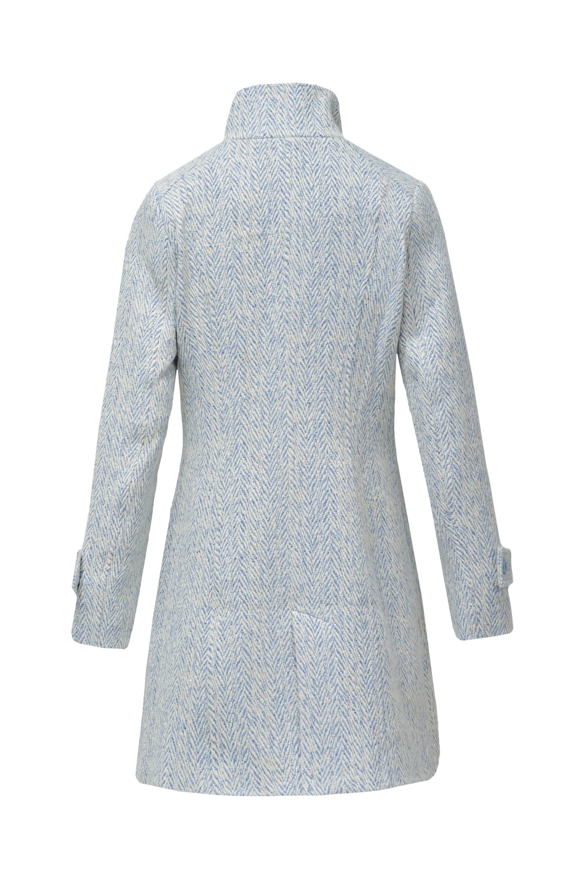 Grace Long Woolen Coat in Light Blue V1