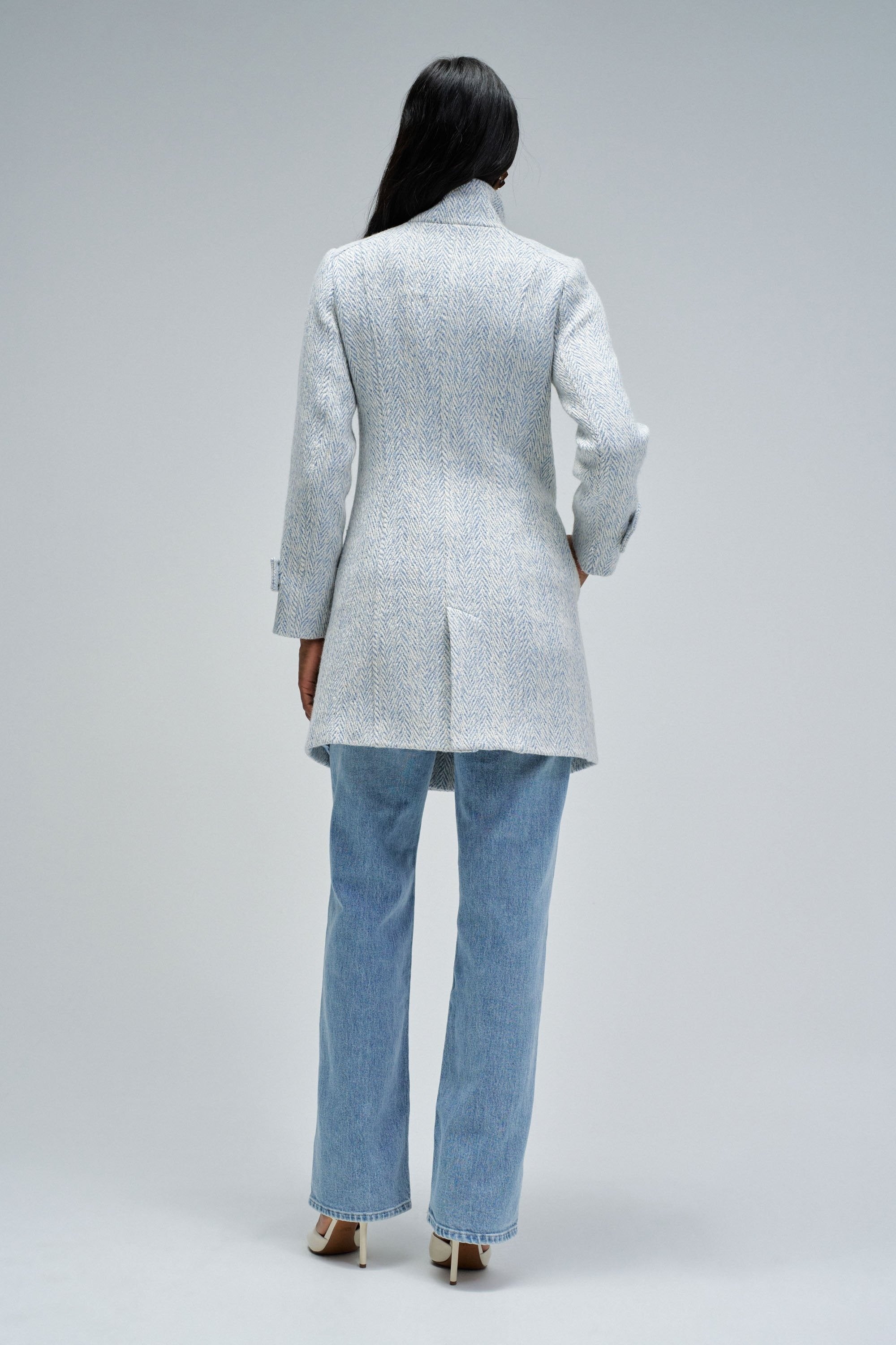 Grace Long Woolen Coat in Light Blue V1 Jacken Salsa Jeans