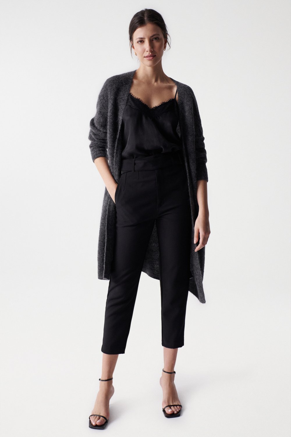 Chino Cropped Slim High Waist in Black Hosen Salsa Jeans
