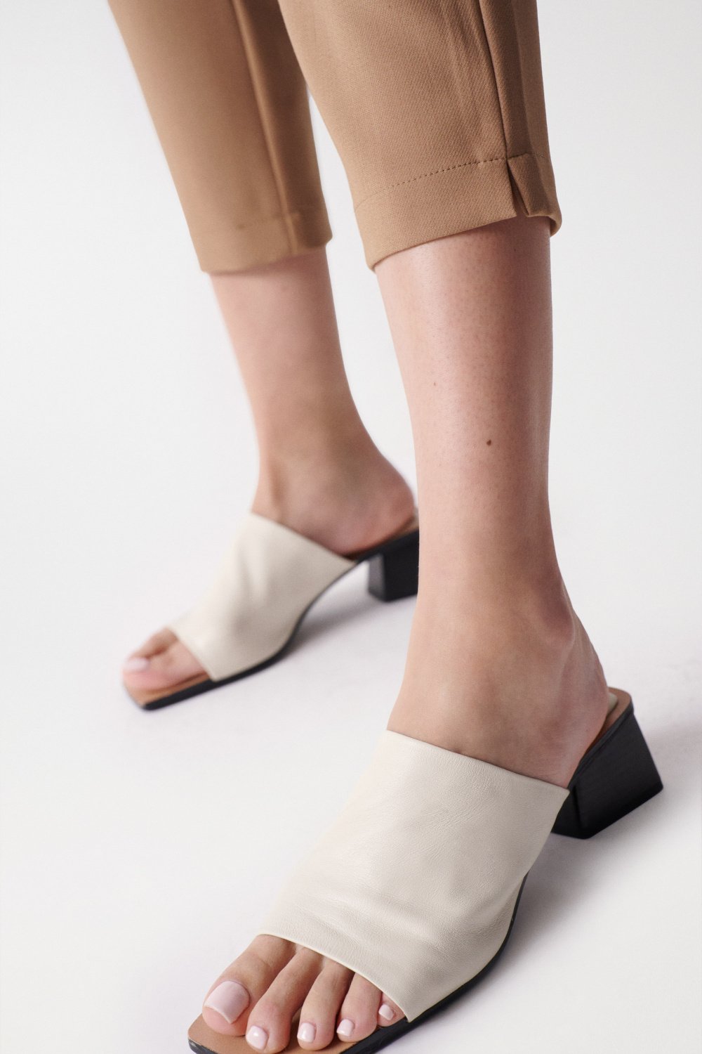 Chino Cropped Slim High Waist in Light Beige Hosen Salsa Jeans