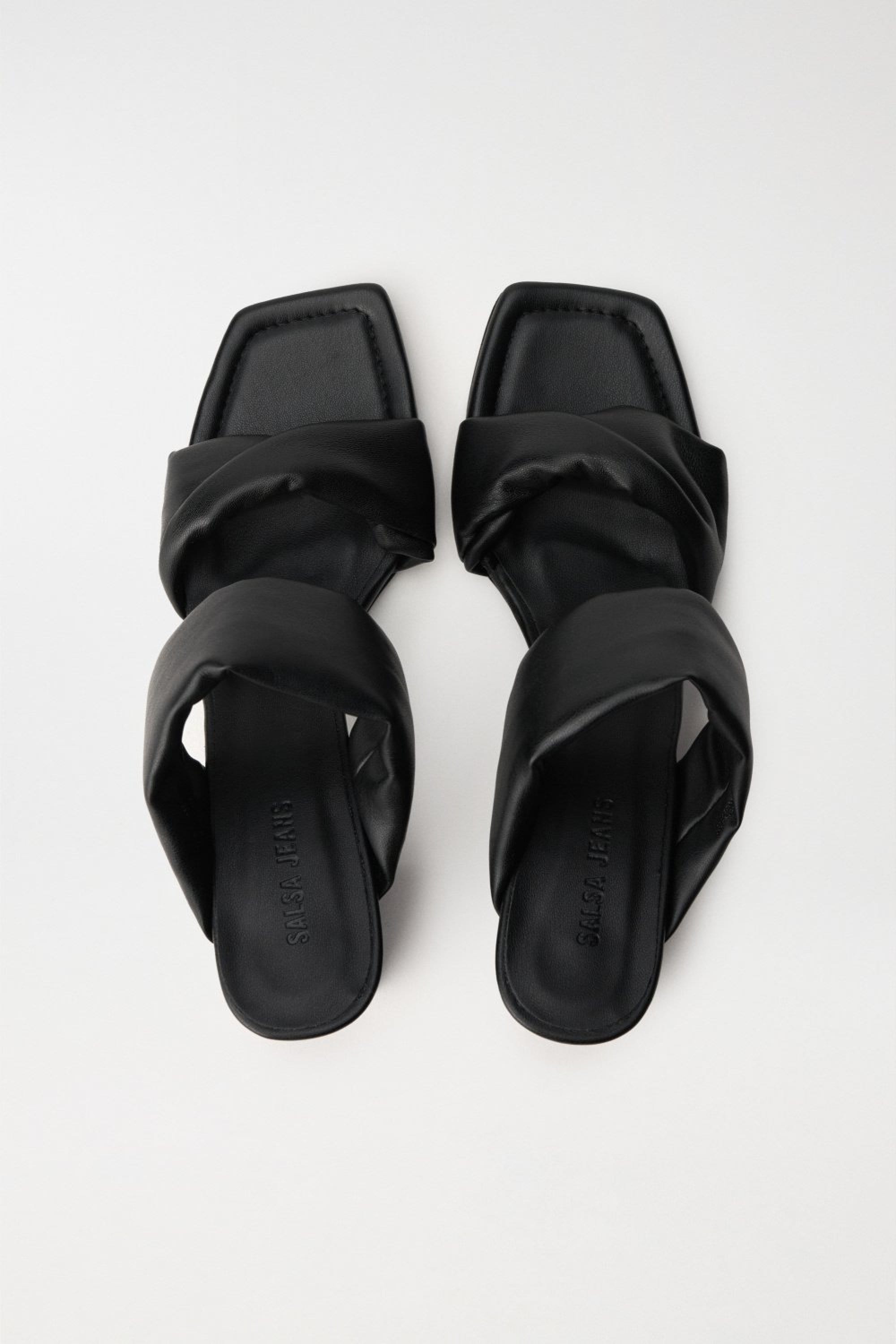 High Heel Leather Sandals in Black Sandalen Salsa Jeans