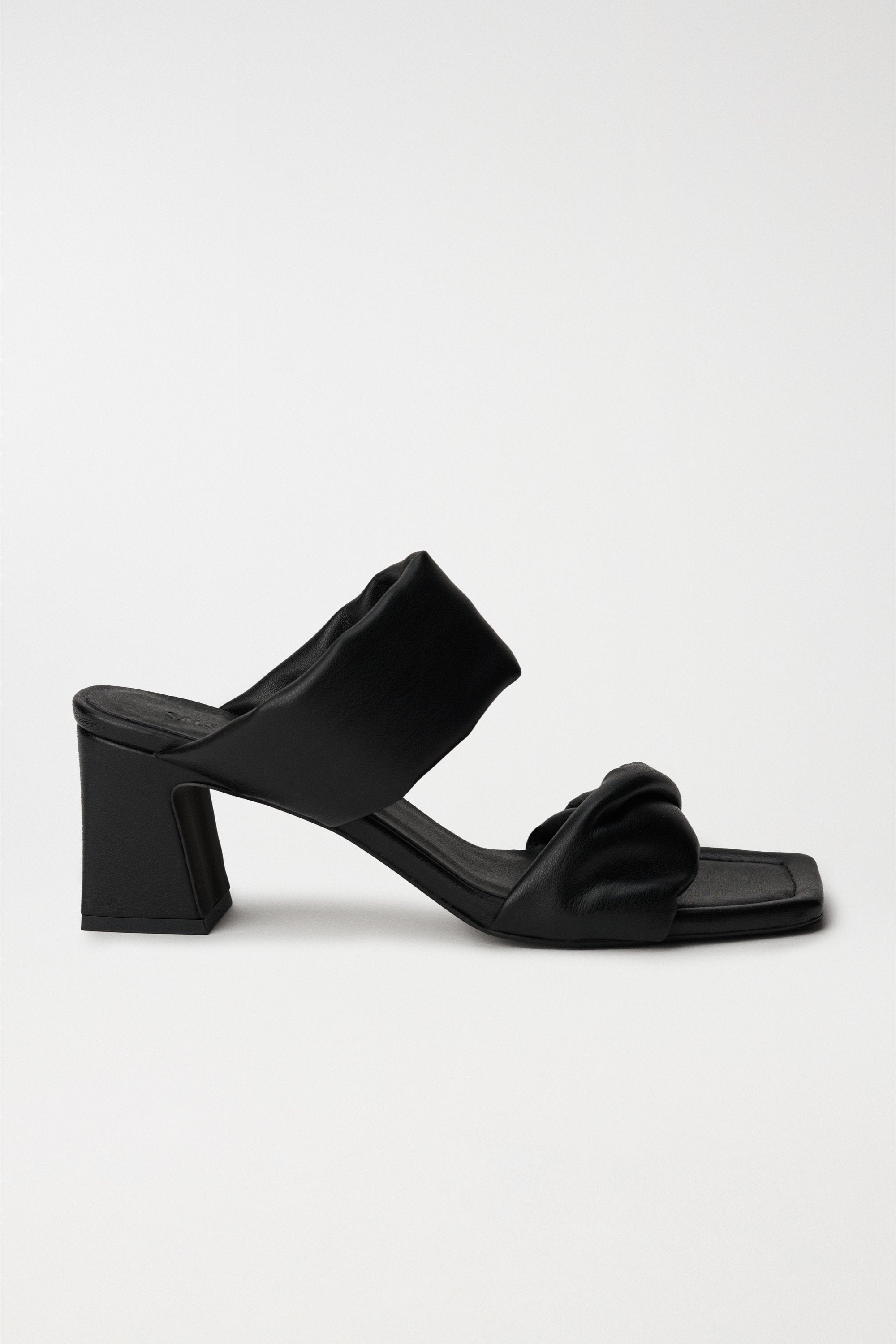 High Heel Leather Sandals in Black Sandalen Salsa Jeans