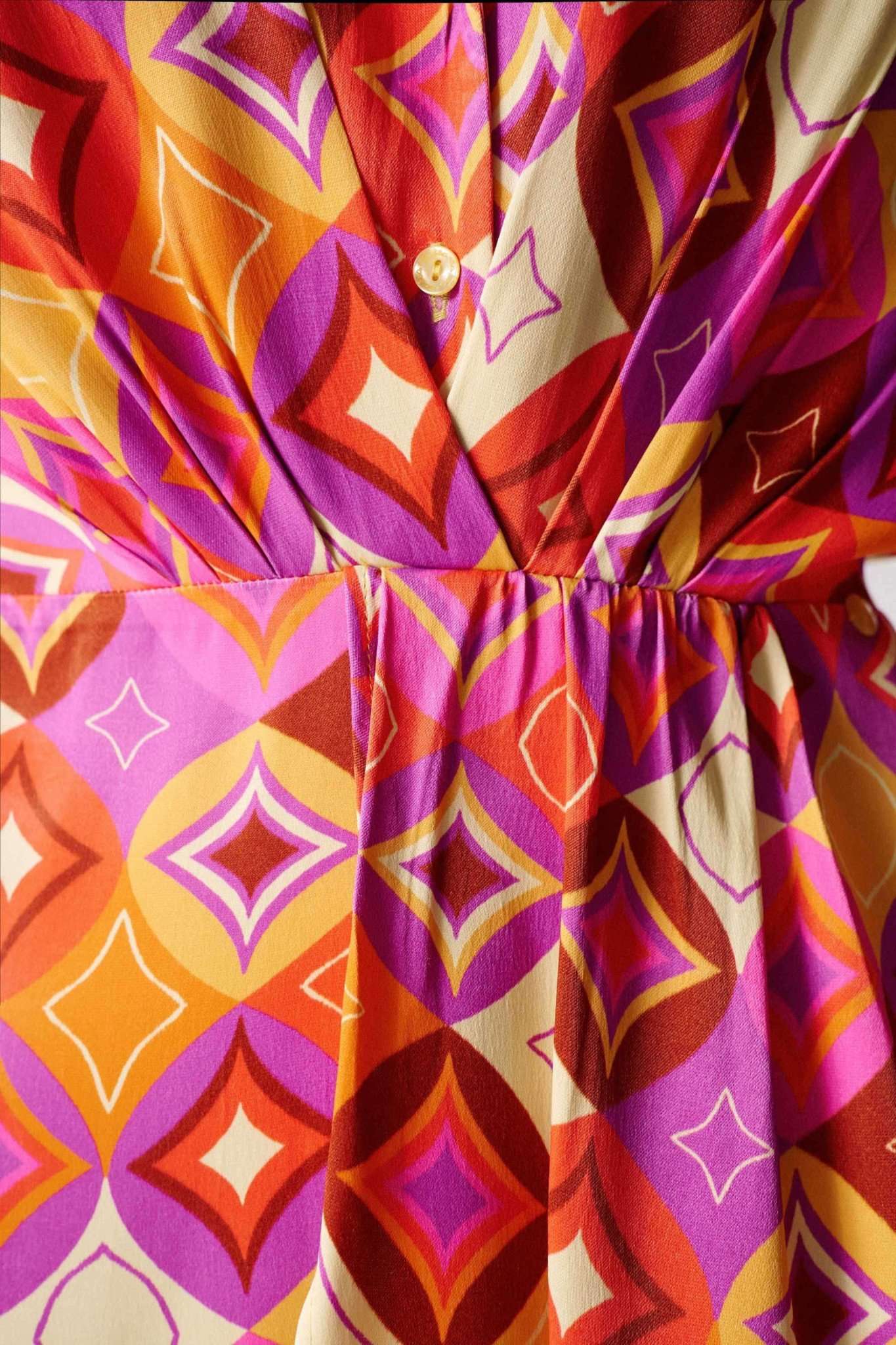Printed Satin Dress in Medium Pink Kleider Salsa Jeans