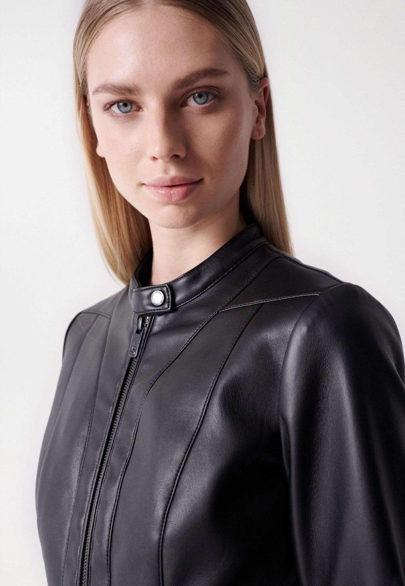 Basic Faux Leather Jacket in Black Jacken Salsa Jeans