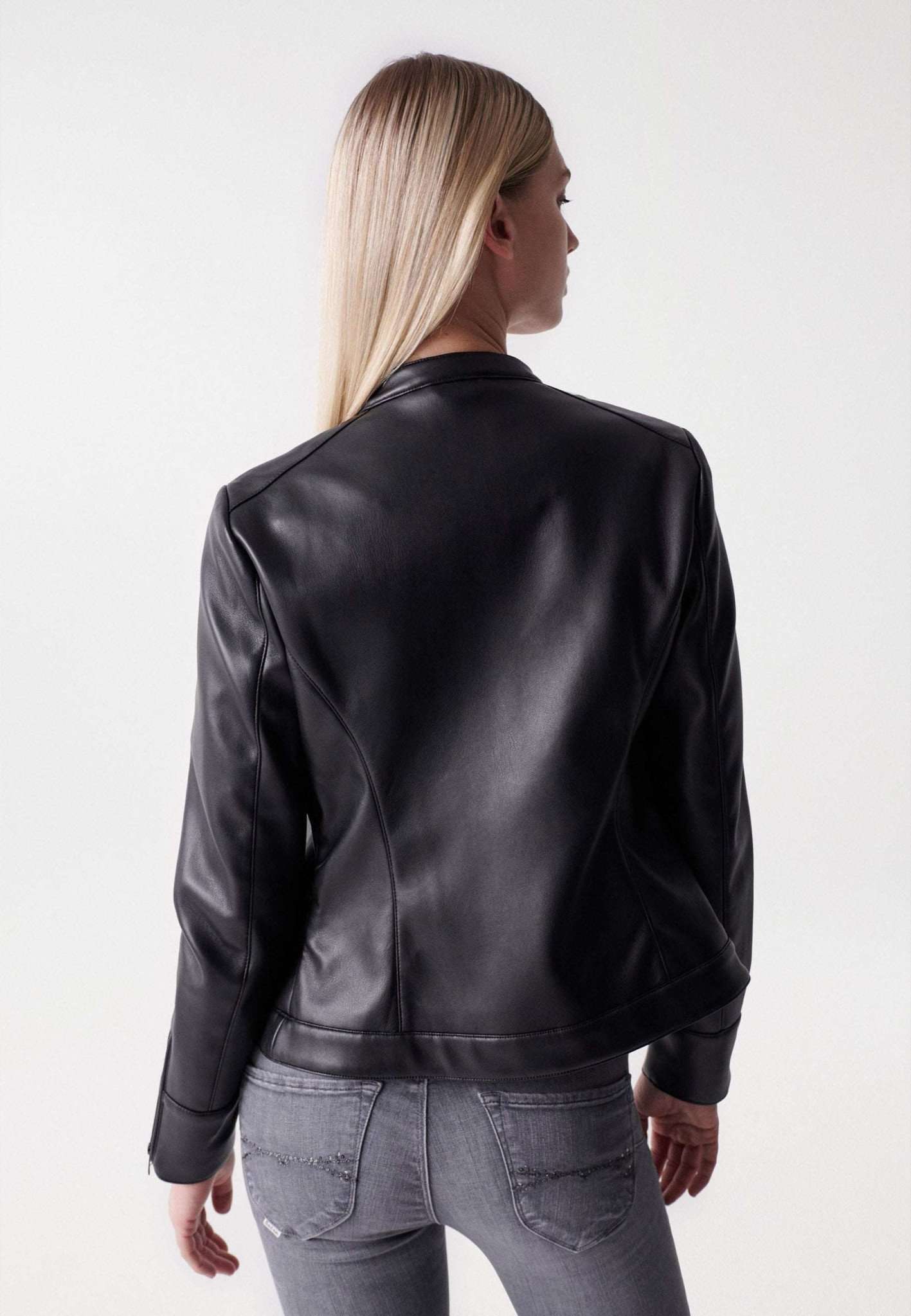 Basic Faux Leather Jacket in Black Jacken Salsa Jeans