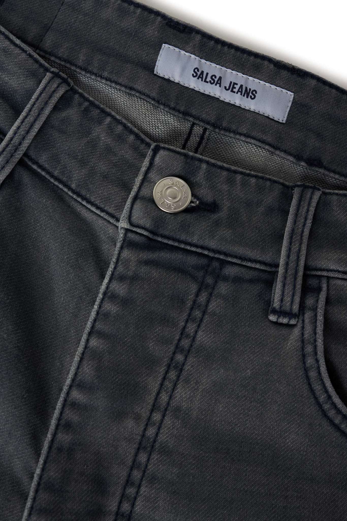 Slim Jeans Knit Denim in Medium Grey Jeans Salsa Jeans