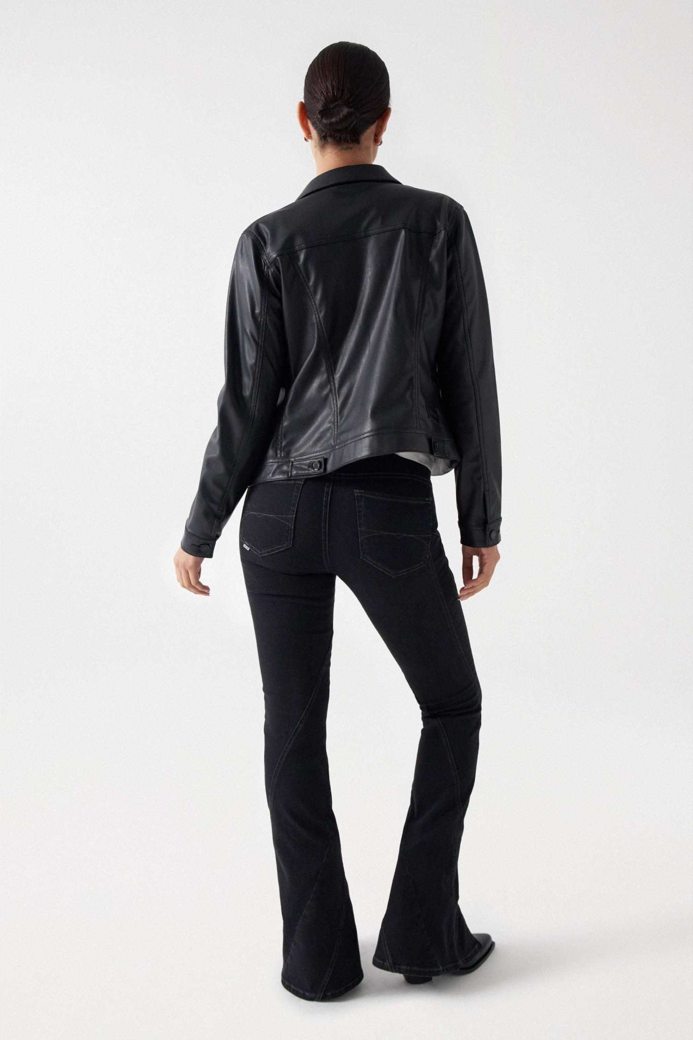 Trucker Jacket In PU in Black Jacken Salsa Jeans