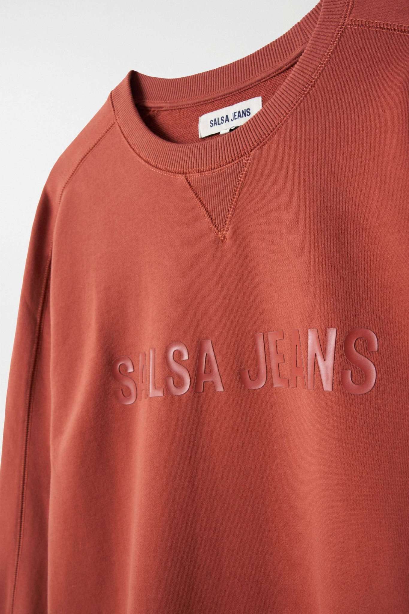 French Terry Branding Sweater in Dark Orange Sweatshirts Salsa Jeans