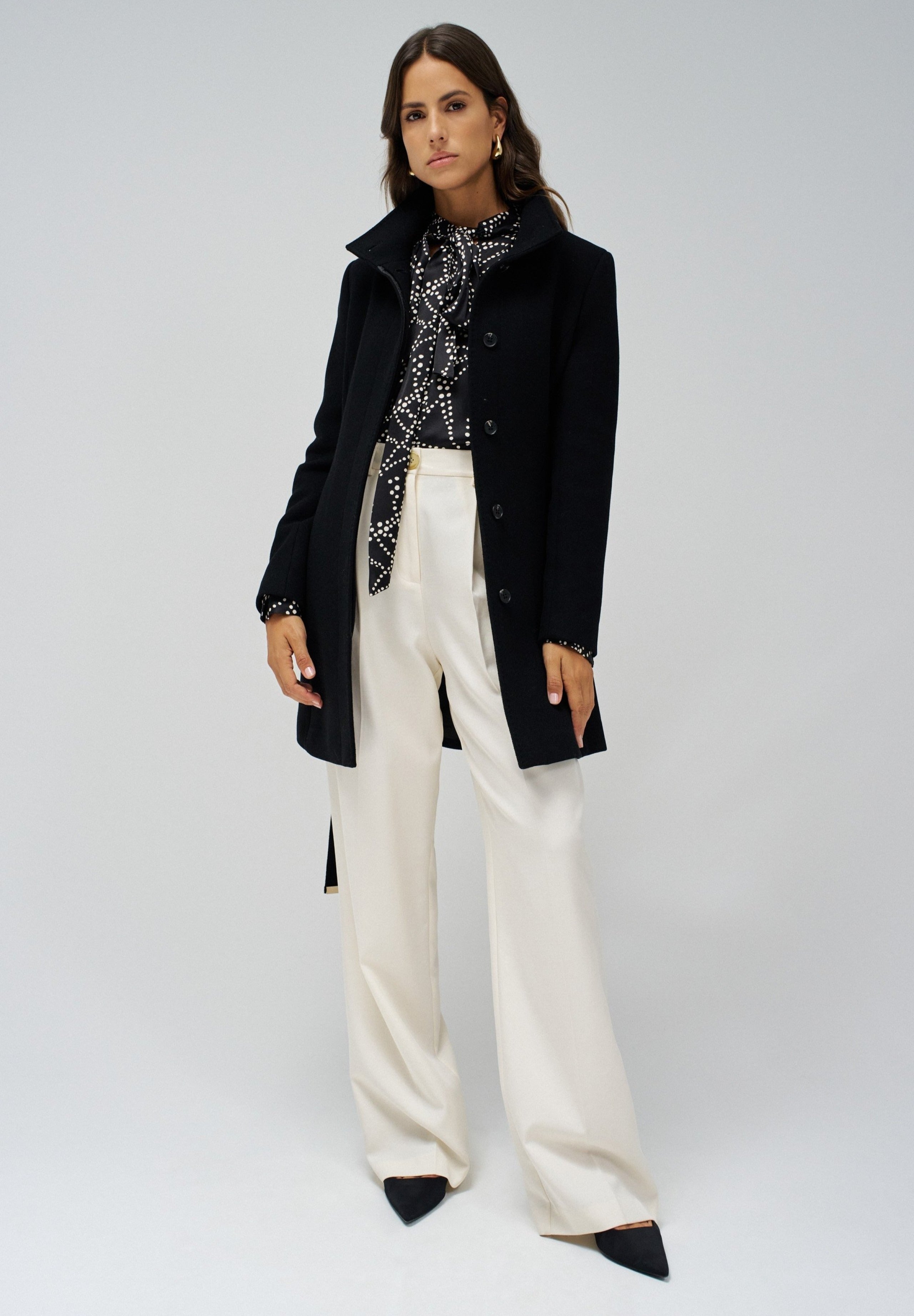 The Reimagined Wool Coat in Black Jacken Salsa Jeans