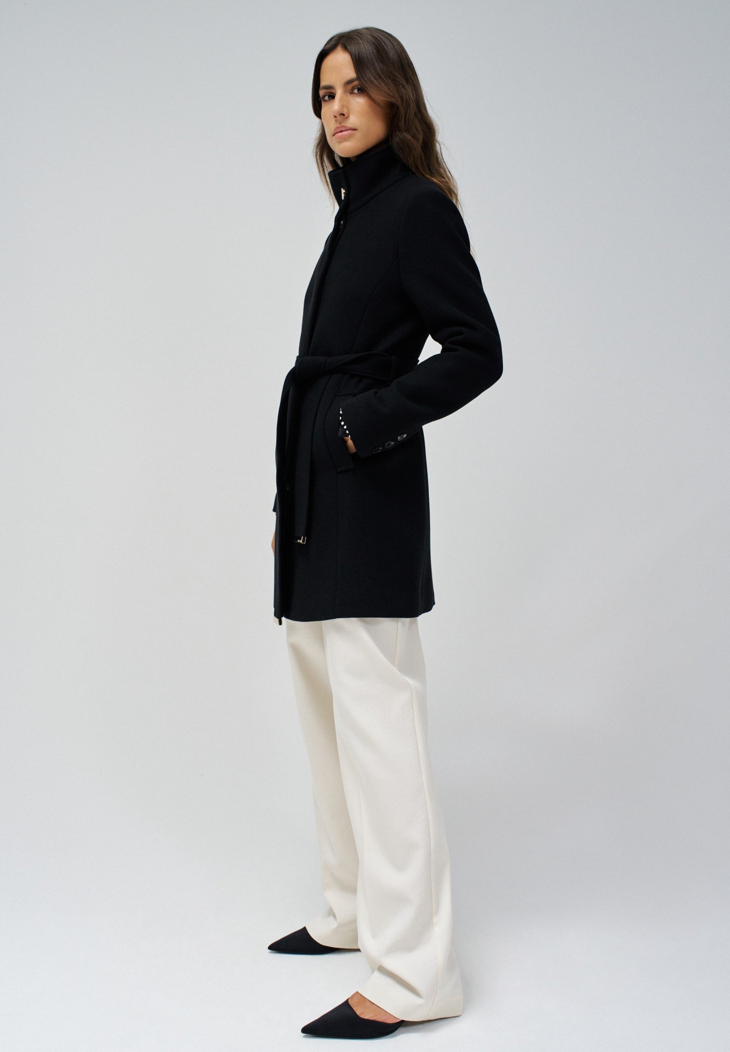 The Reimagined Wool Coat in Black Jacken Salsa Jeans