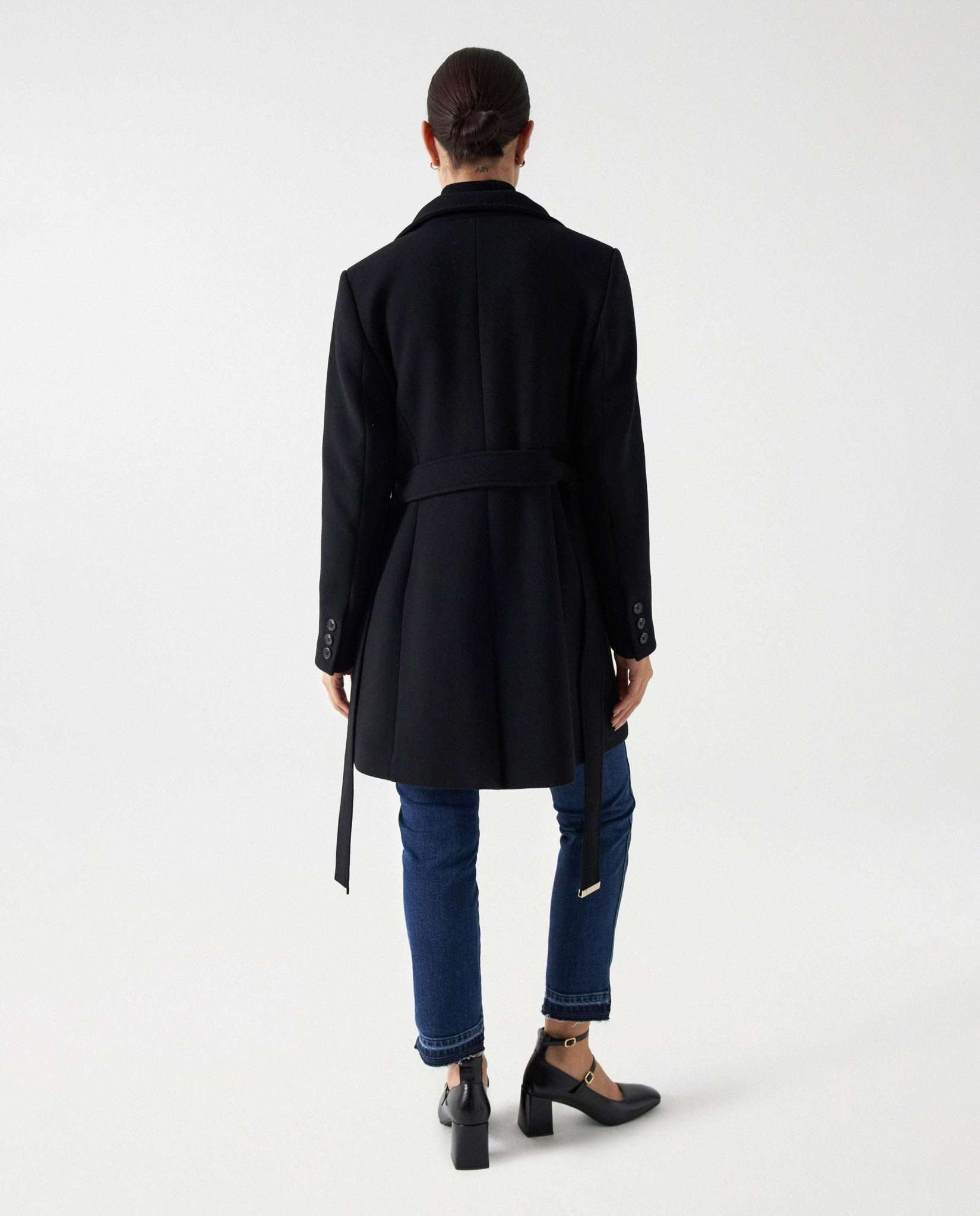 Basic Wool Coat in Black Jacken Salsa Jeans   