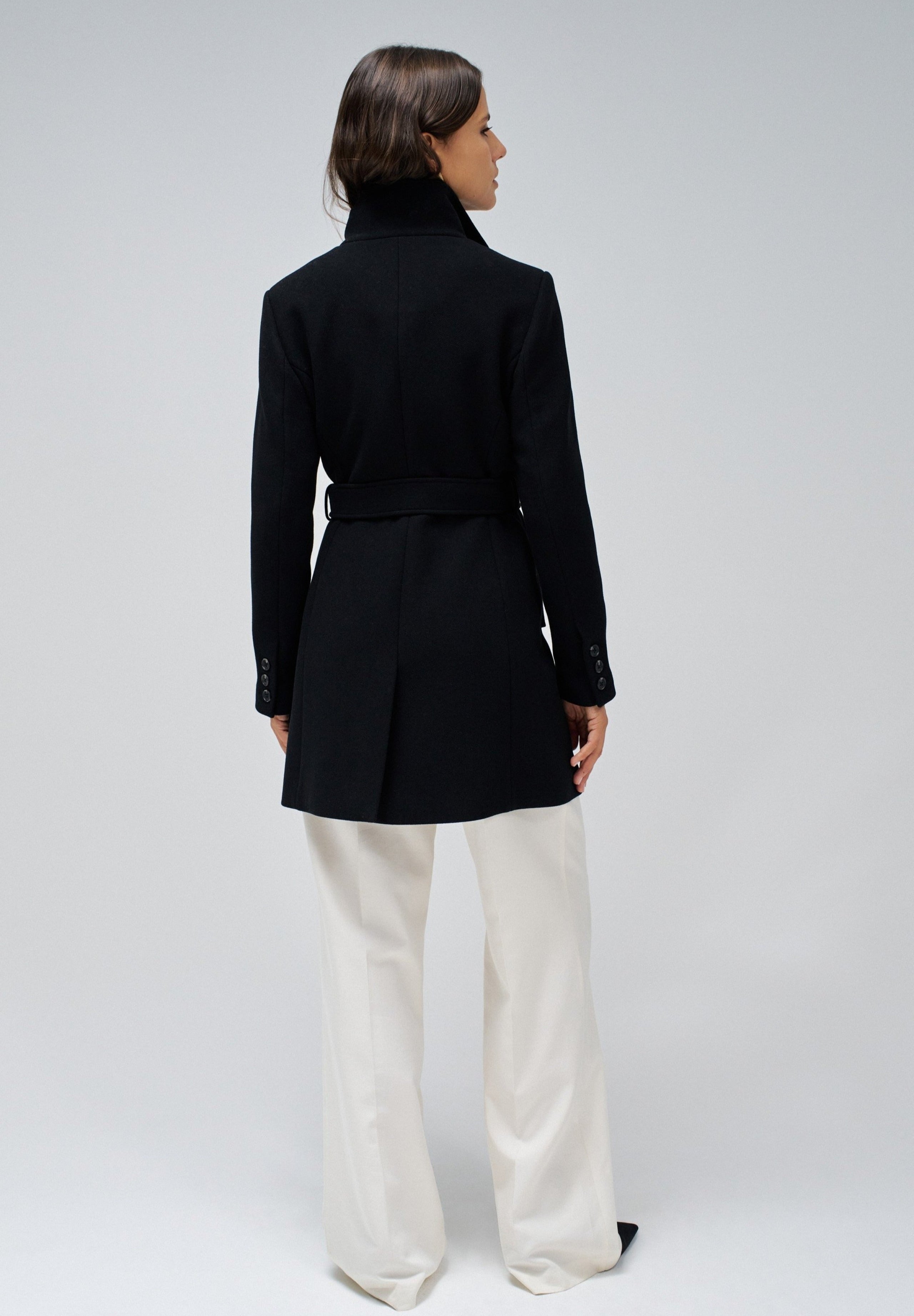 The Reimagined Wool Coat in Black Jacken Salsa Jeans