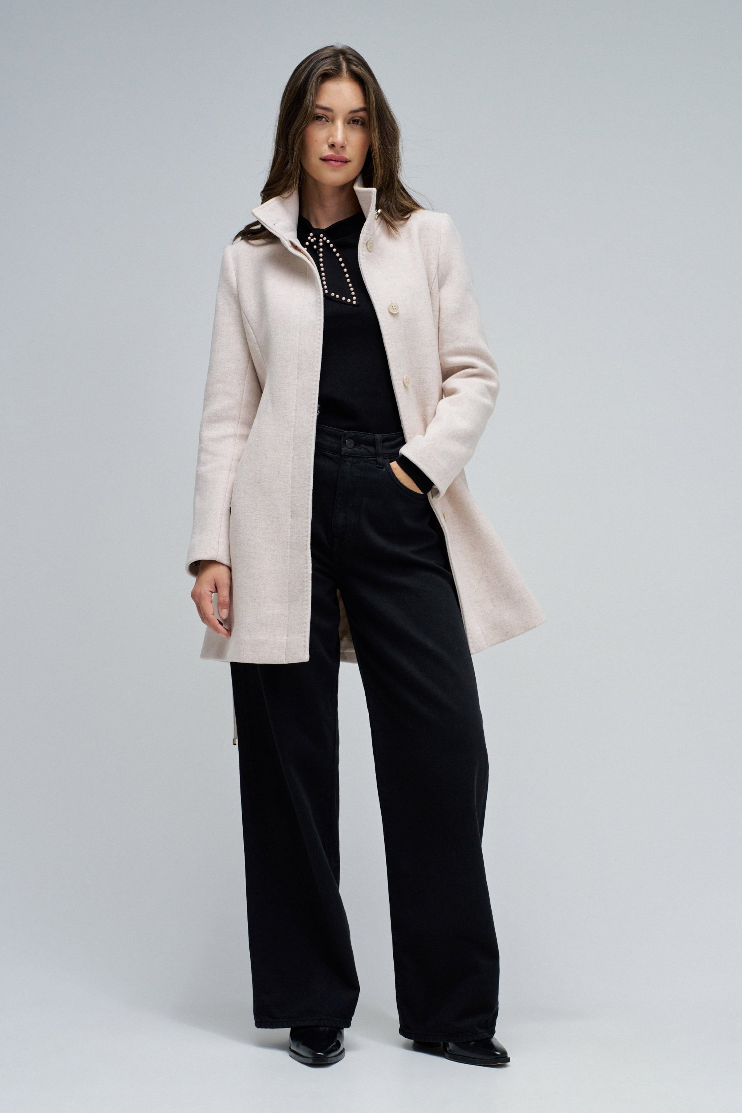 The Reimagined Wool Coat in Light Beige V1 Jacken Salsa Jeans