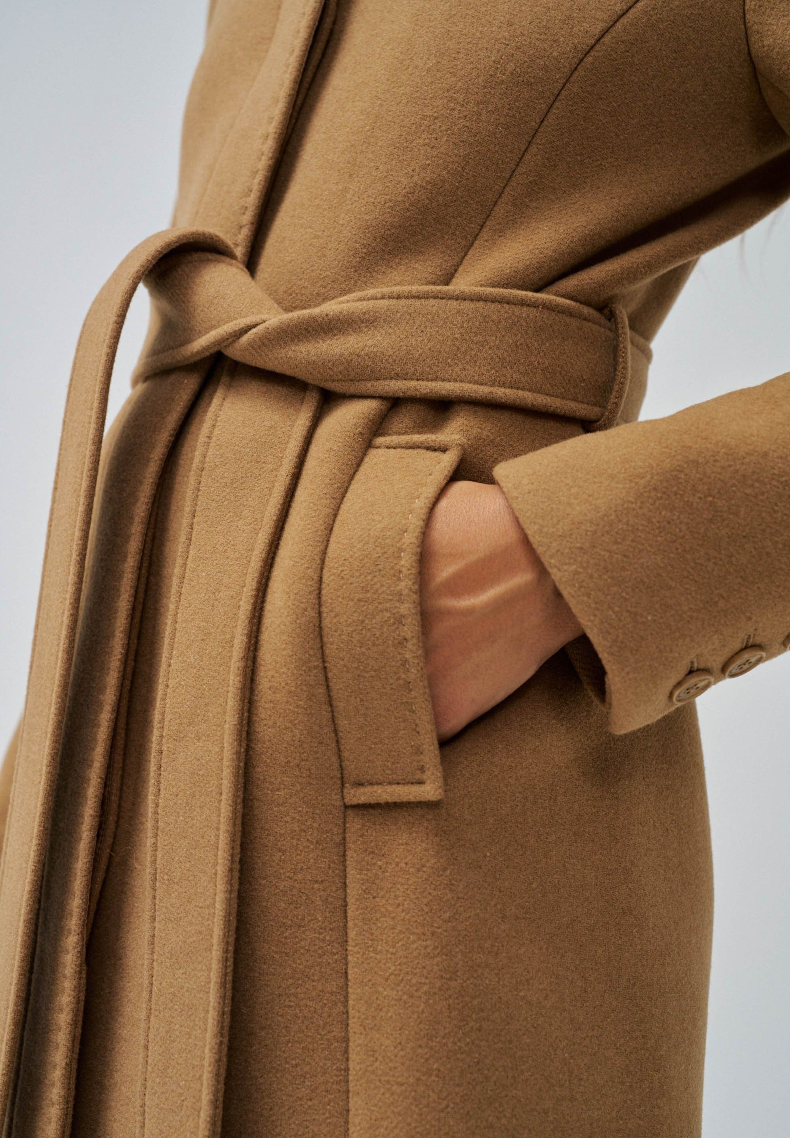 The Reimagined Wool Coat in Dark Beige Jacken Salsa Jeans