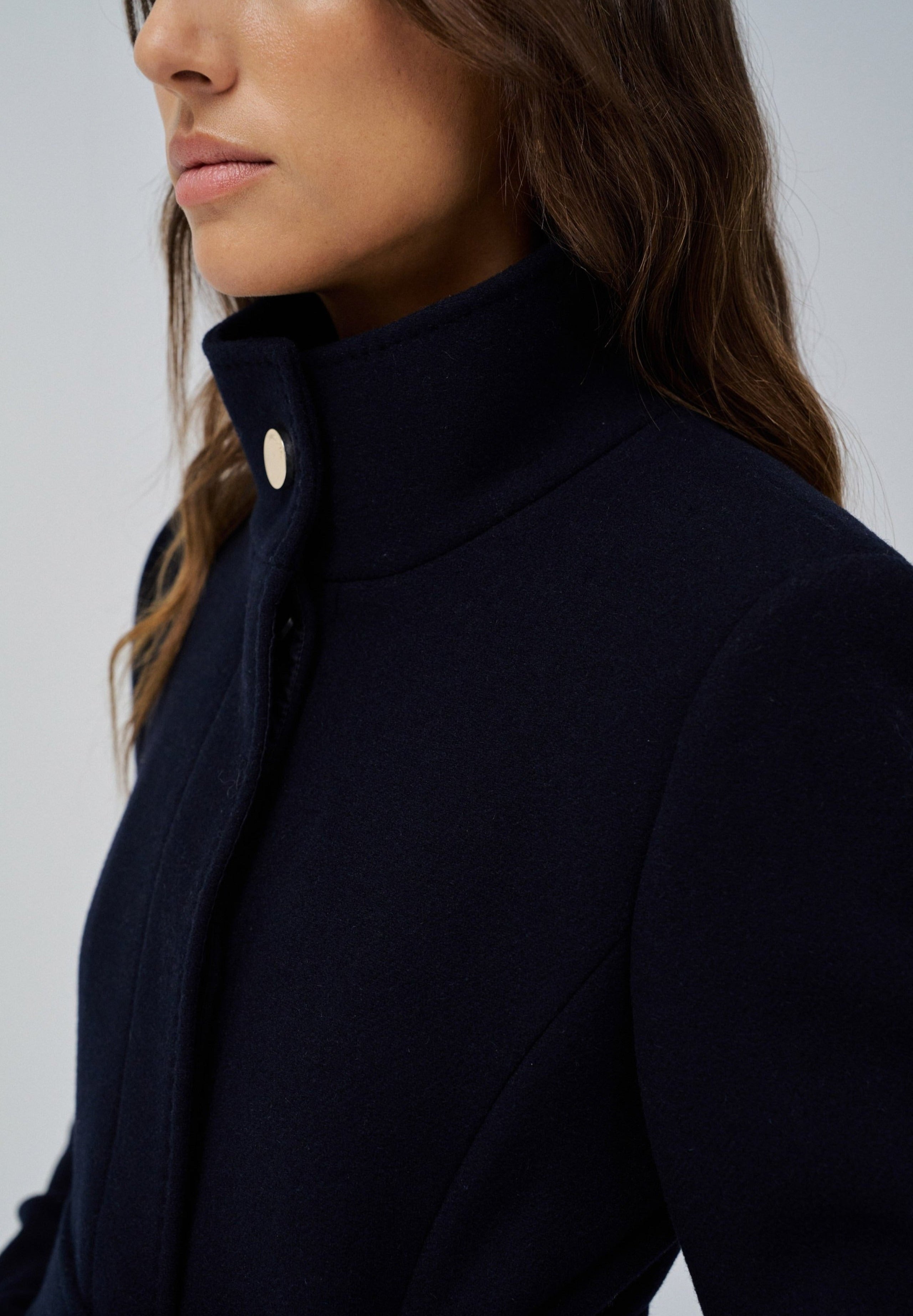 The Reimagined Wool Coat in Dark Blue Jacken Salsa Jeans