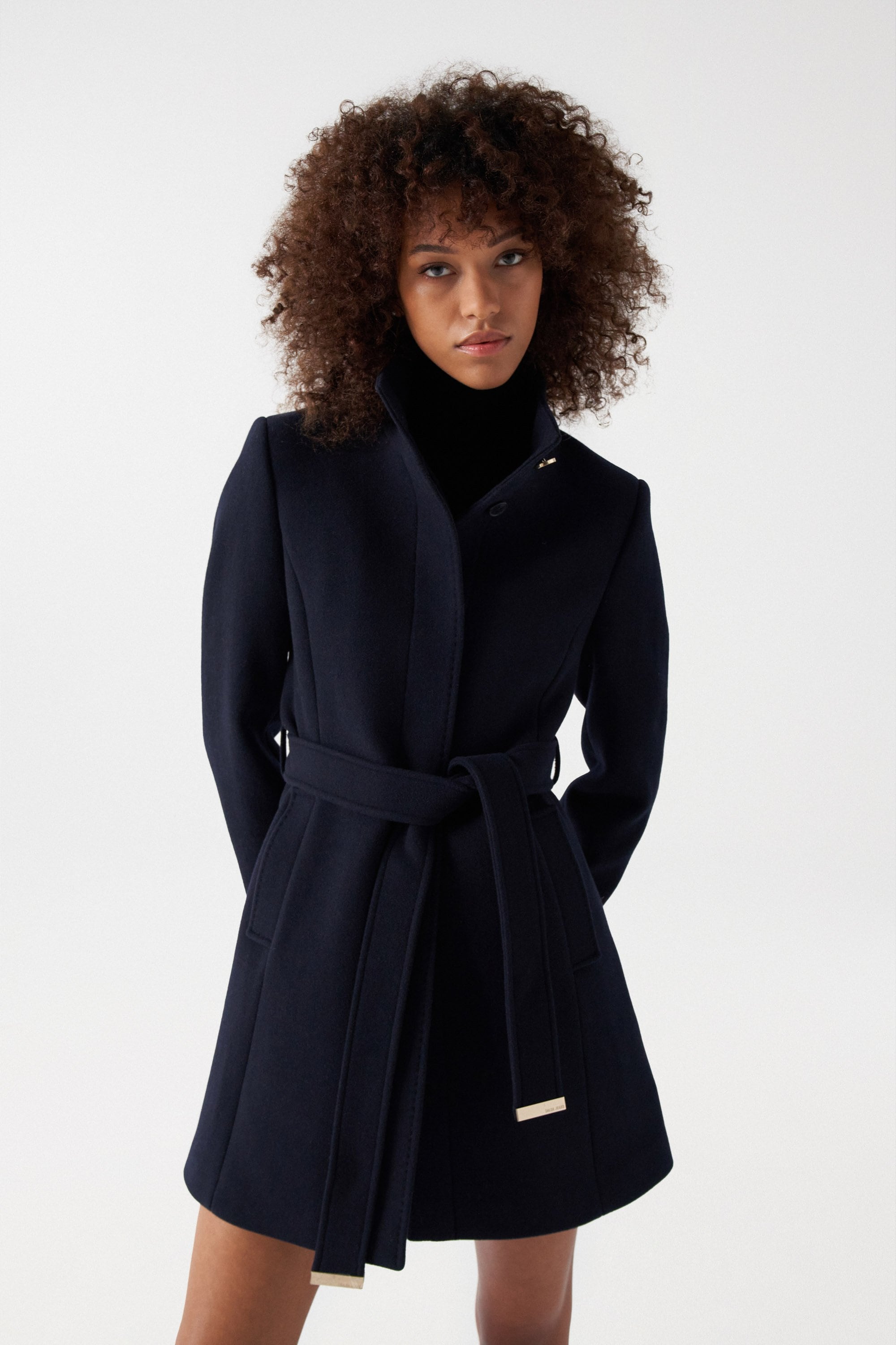 Basic Wool Coat in Dark Blue Jacken Salsa Jeans   