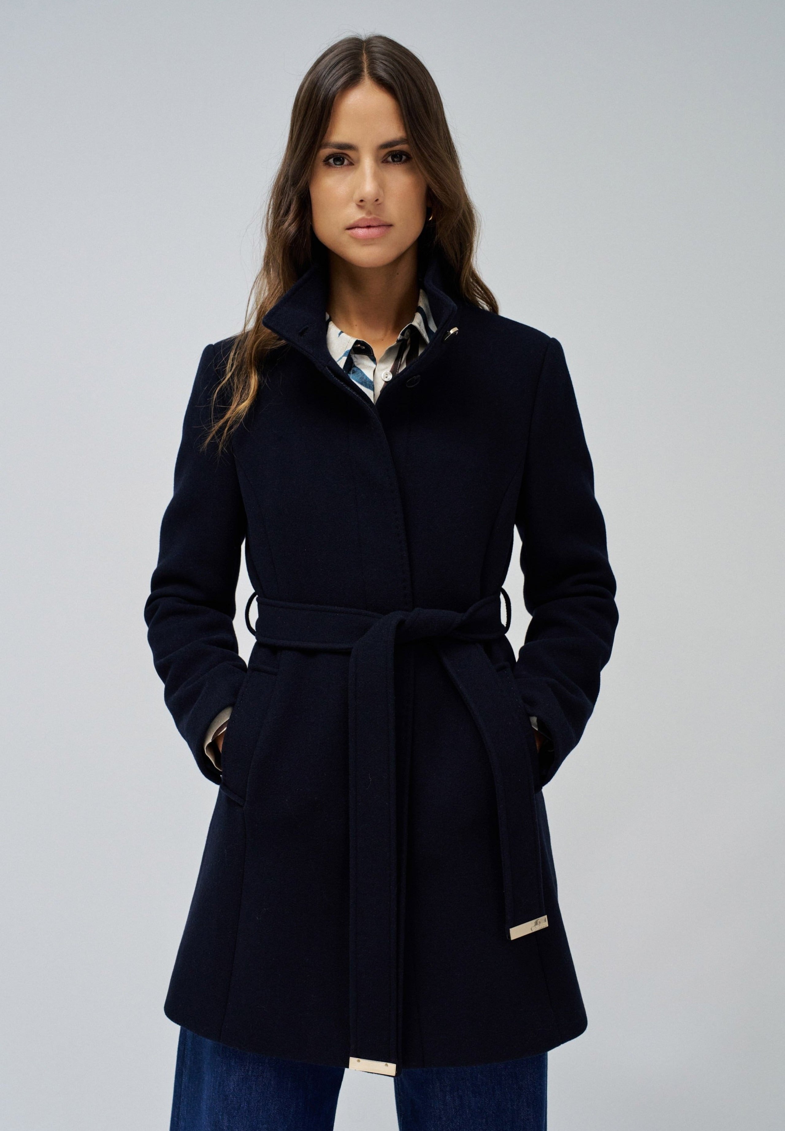 The Reimagined Wool Coat in Dark Blue Jacken Salsa Jeans